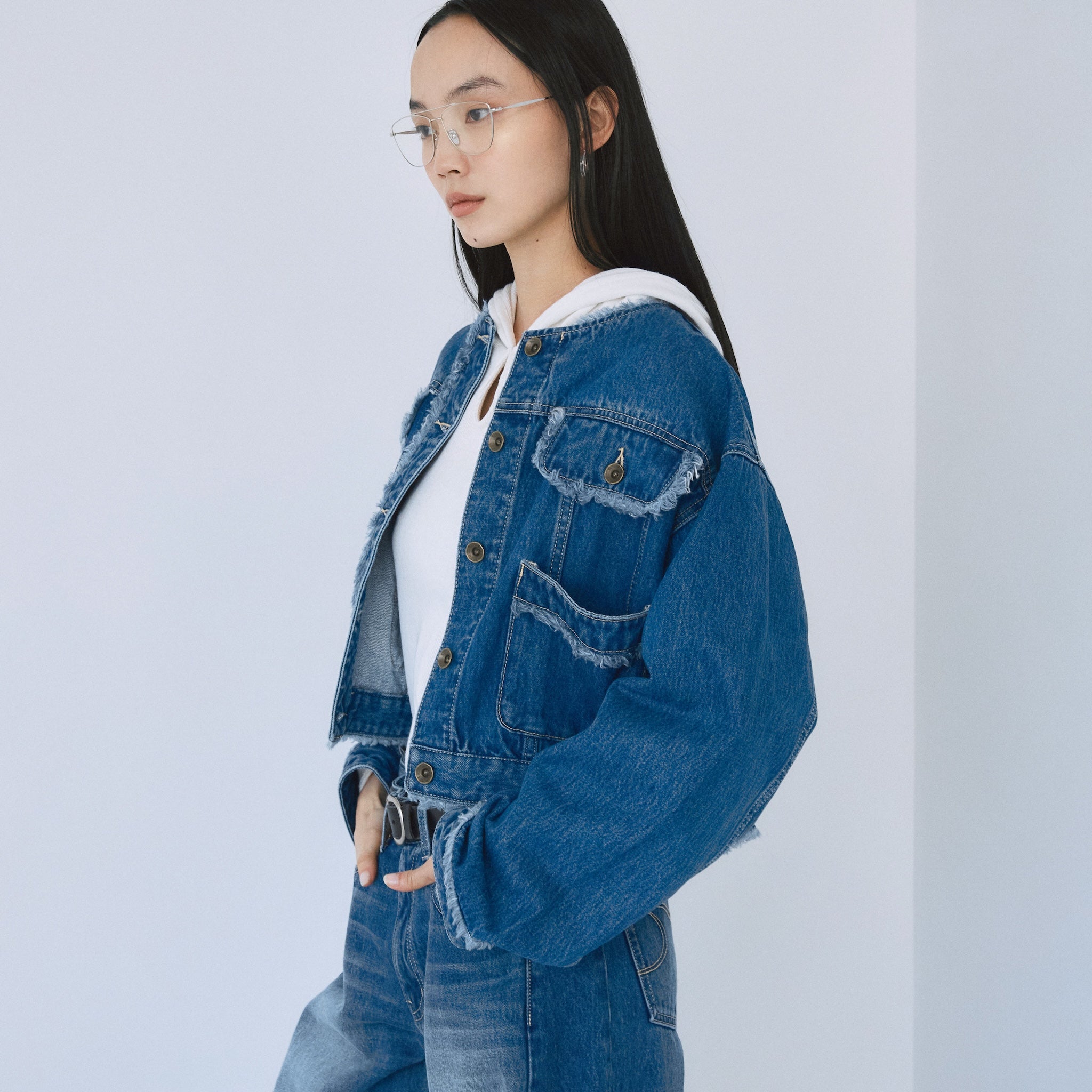 FringeショートDenimジャケット