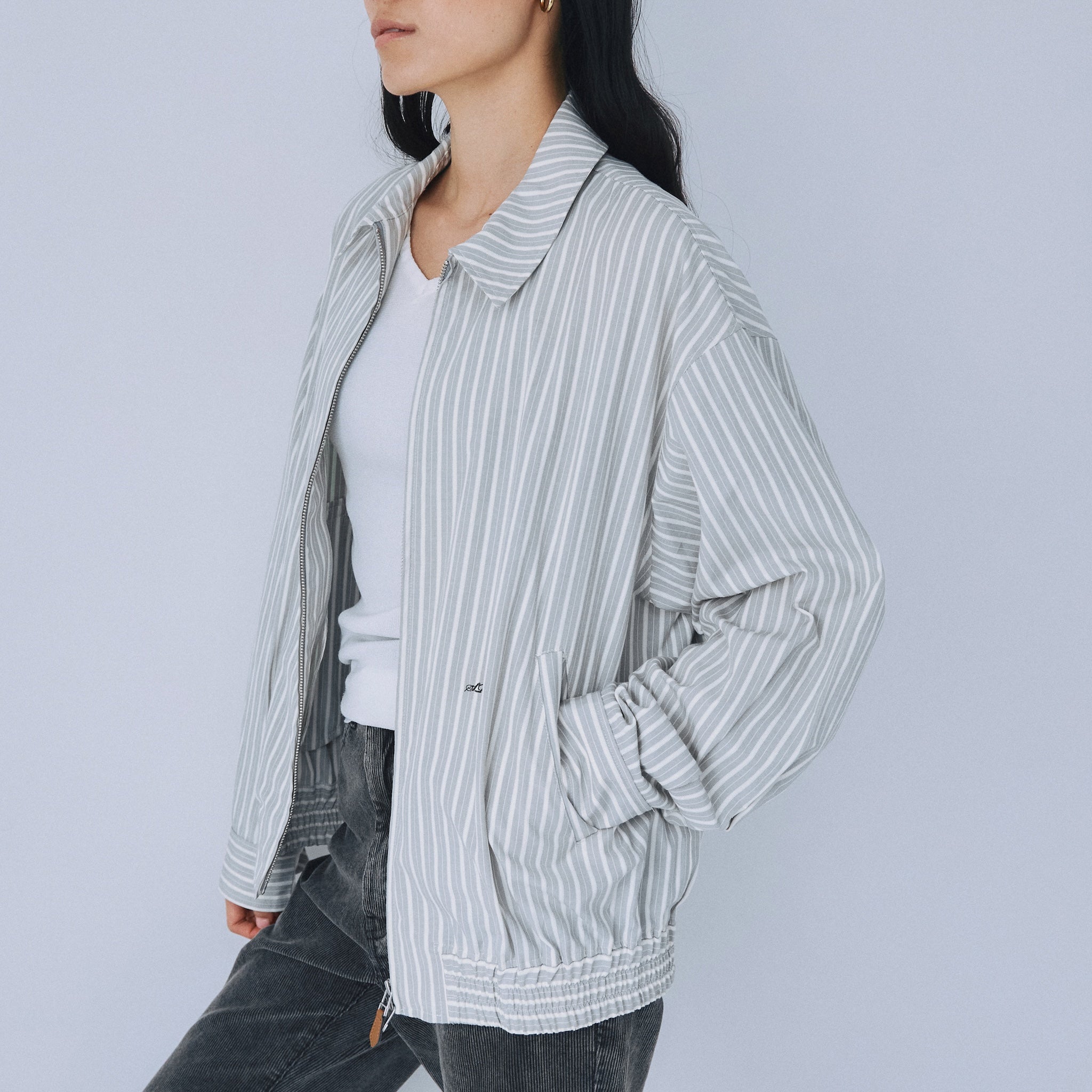 Striped Harrington jacket