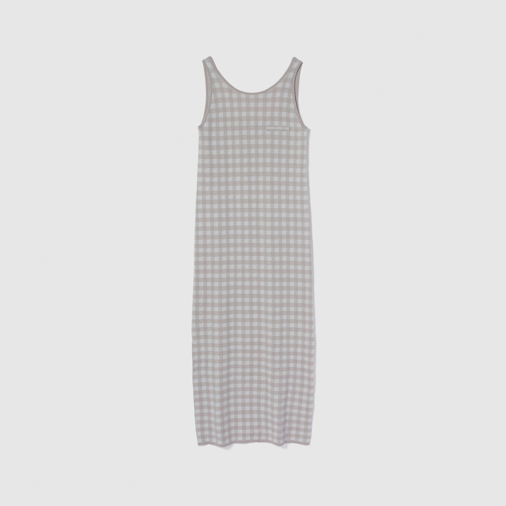 ギンガムチェックアイラインニットワンピース