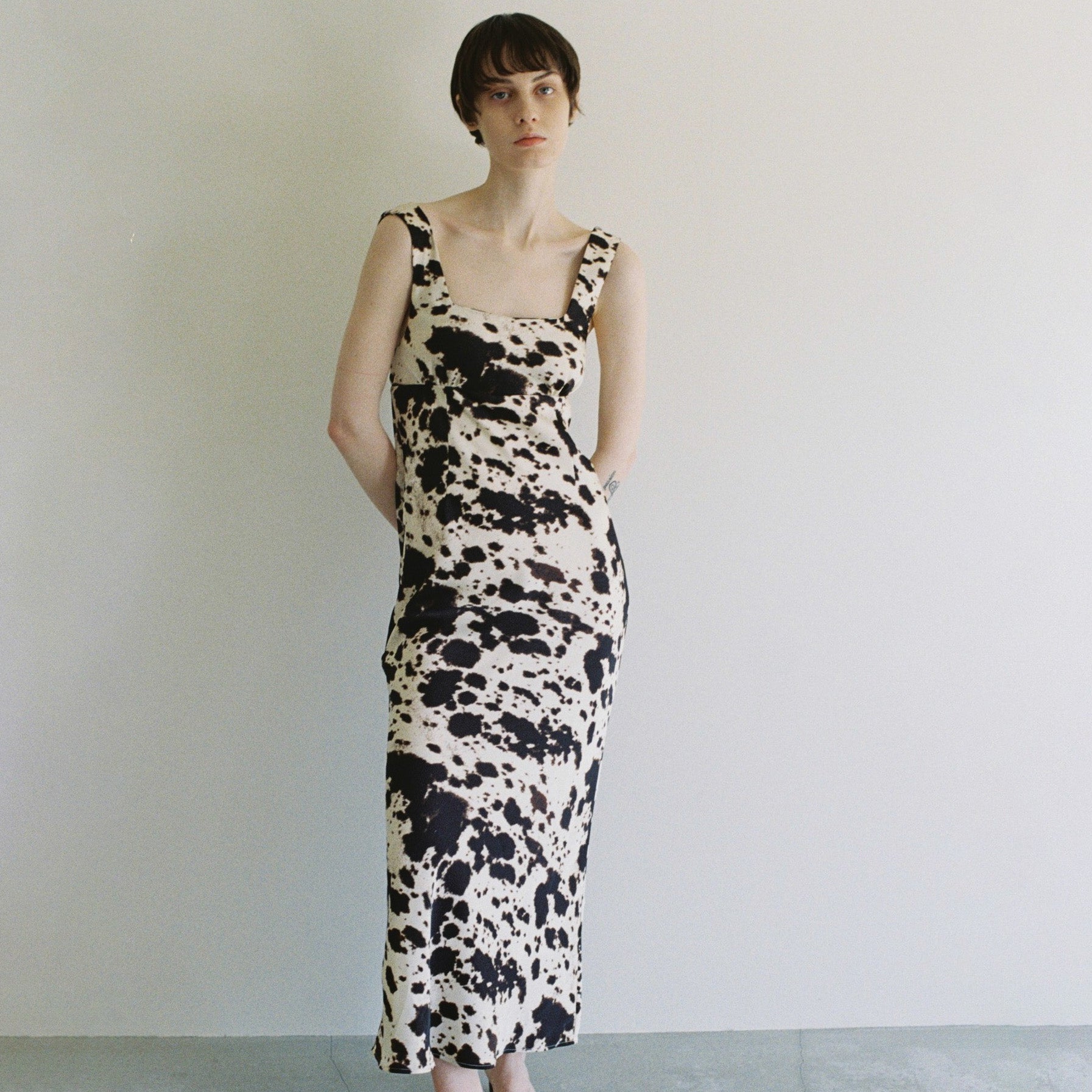 Satinマーメイドラインワンピース