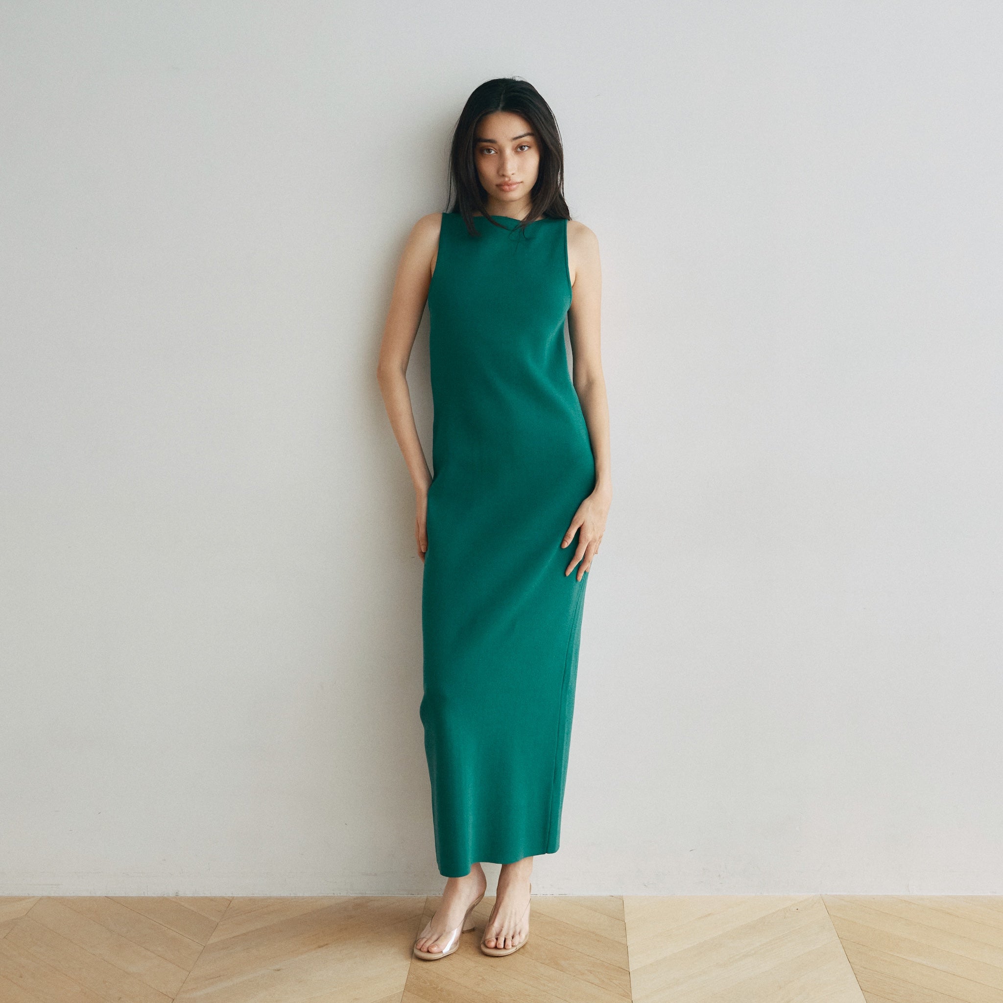 Cup-in Back Hole Knit Tank Dress