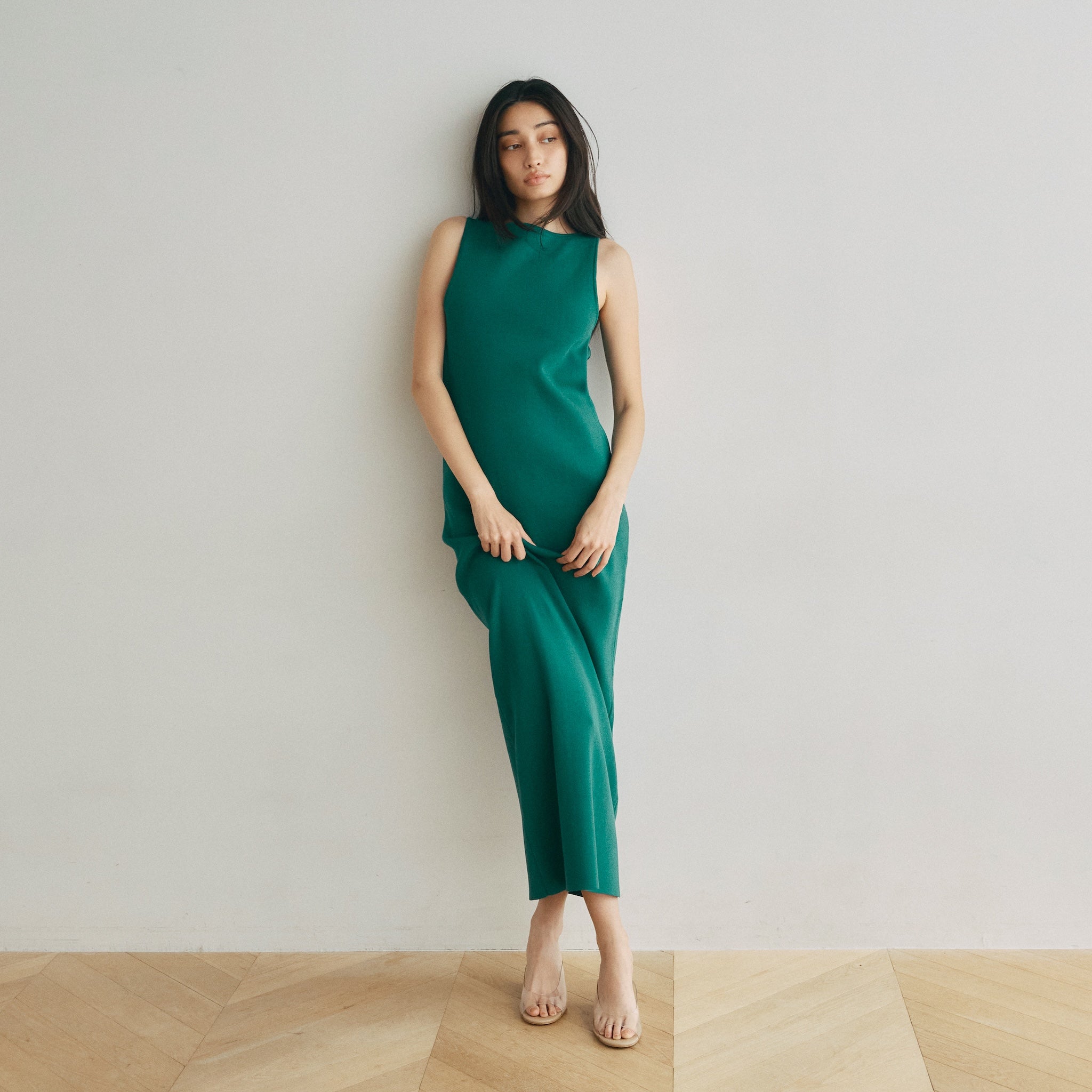 Cup-in Back Hole Knit Tank Dress
