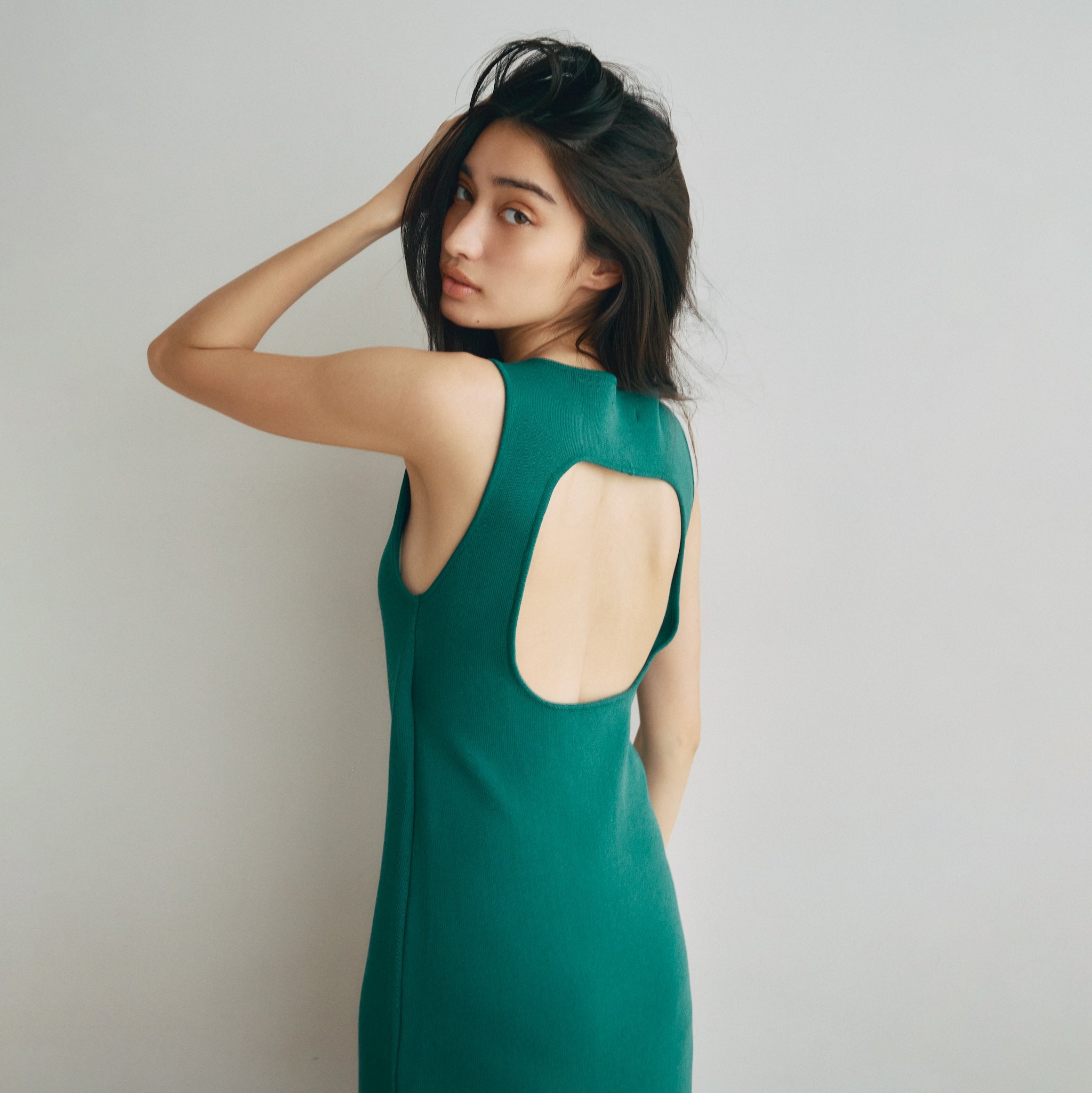 Cup-in Back Hole Knit Tank Dress
