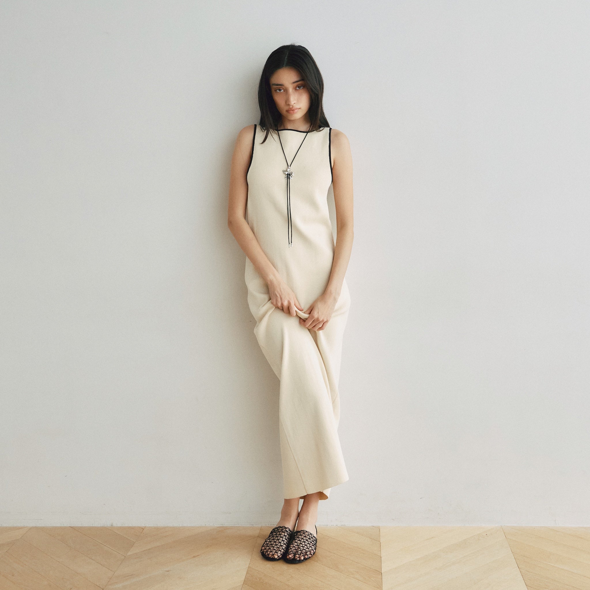 Cup-in Back Hole Knit Tank Dress