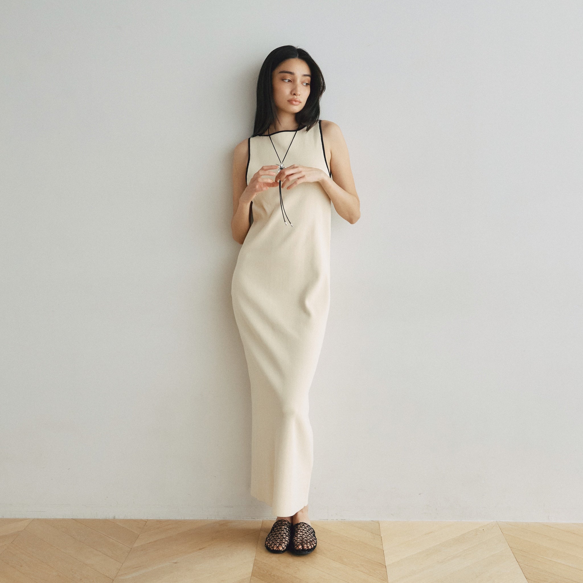 Cup-in Back Hole Knit Tank Dress