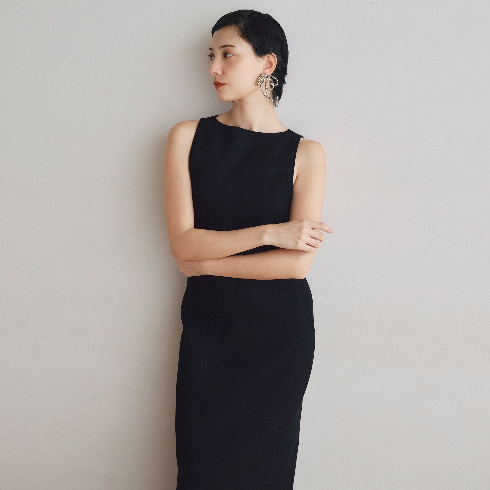 Cup-in Back Hole Knit Tank Dress
