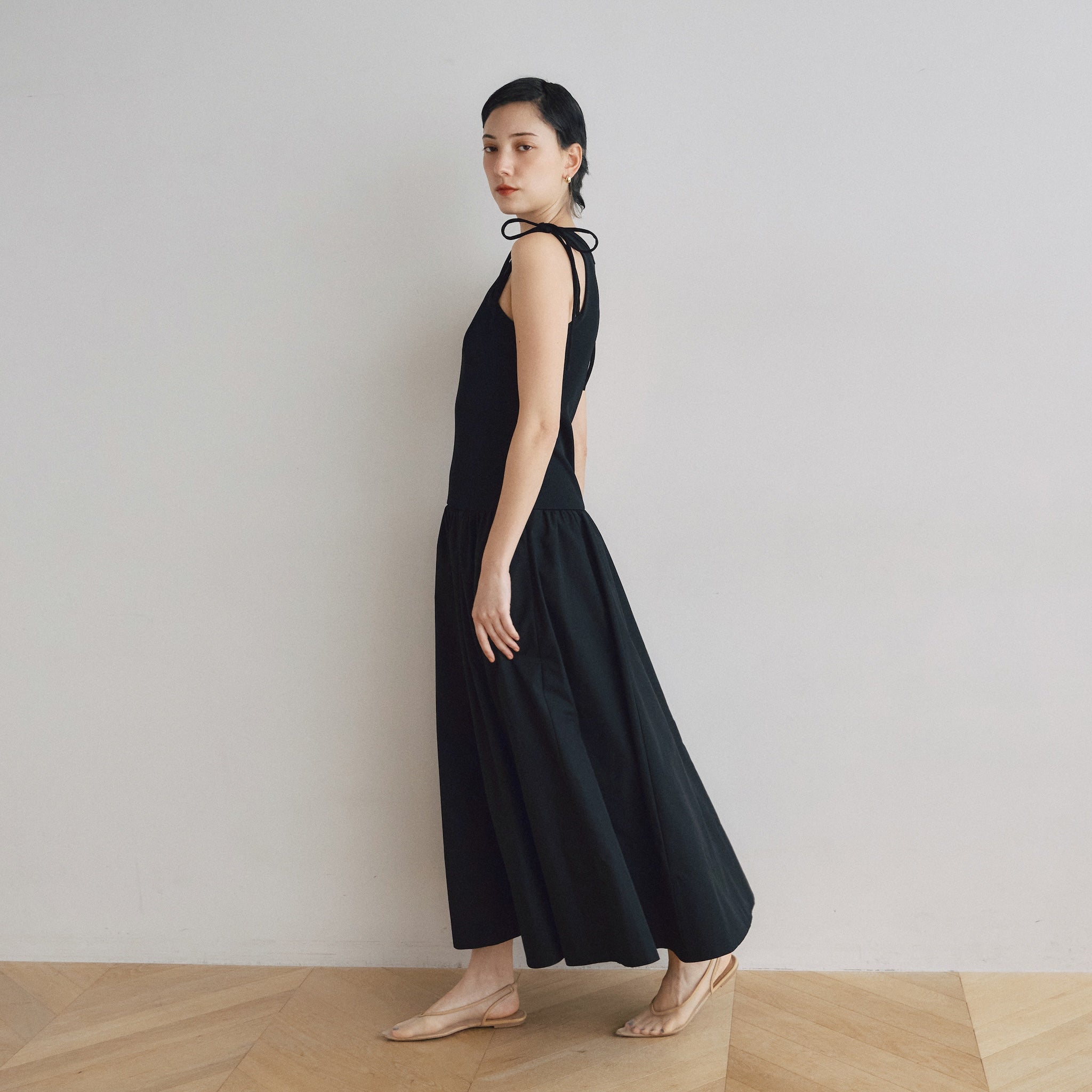 Low-Waist Switching Sleeveless Dress