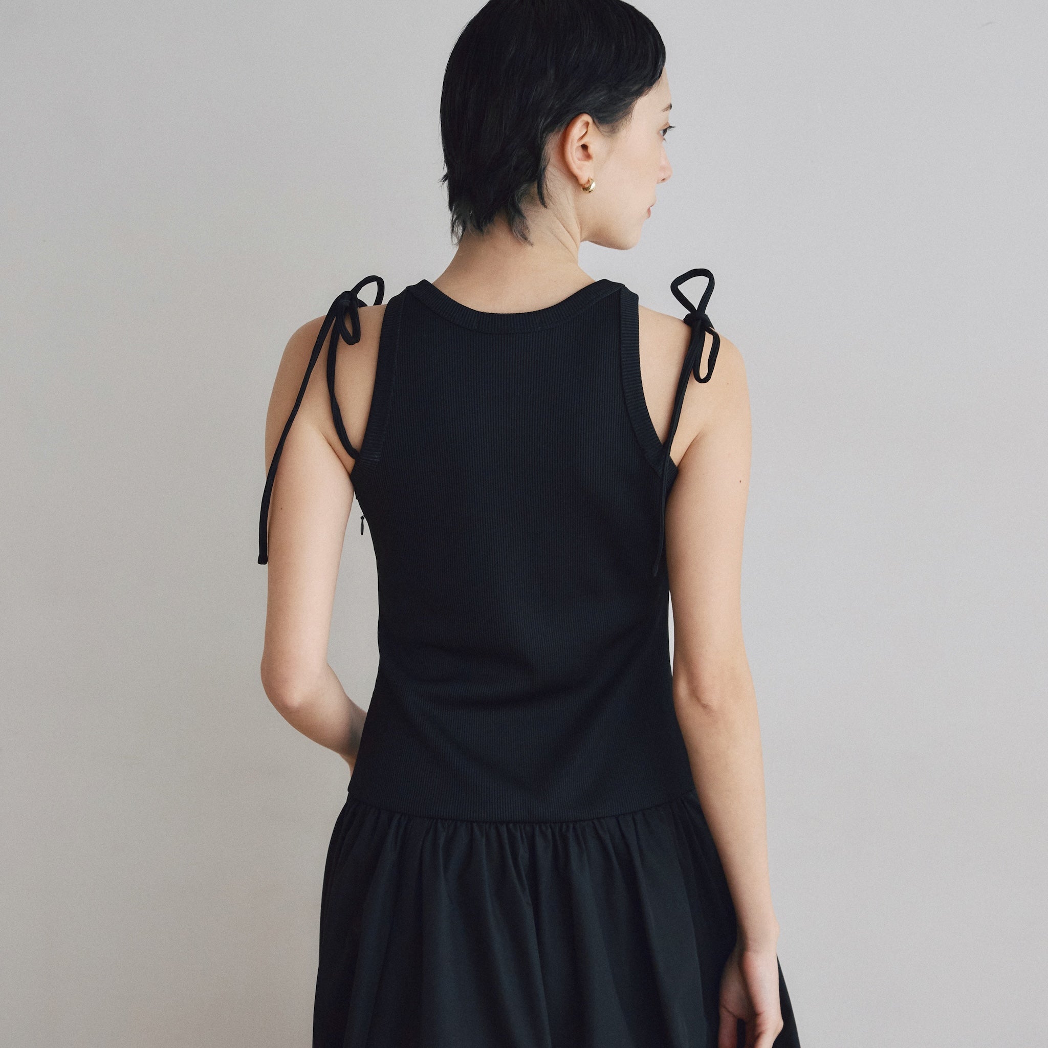 Low-Waist Switching Sleeveless Dress