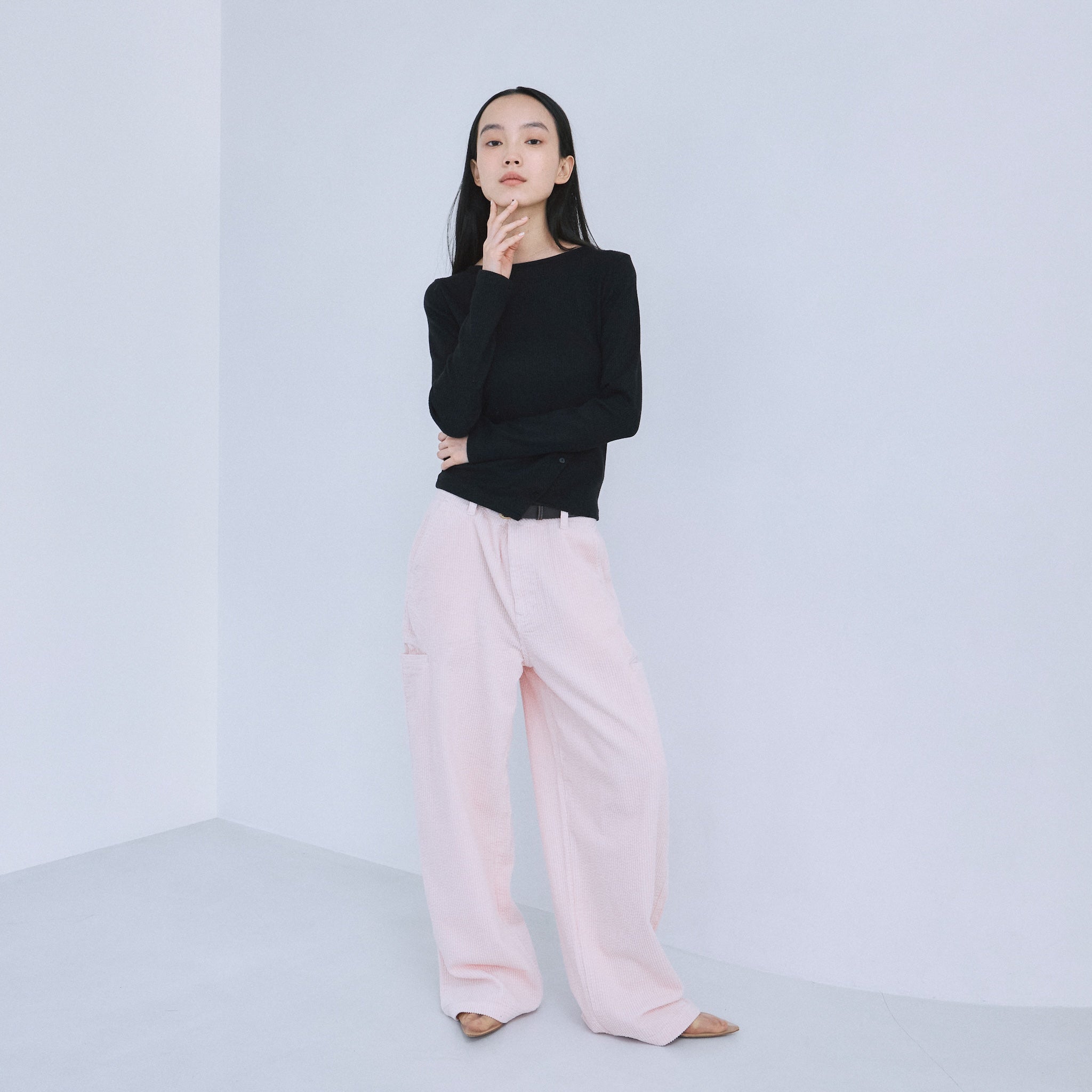 Leg pocket corduroy pants