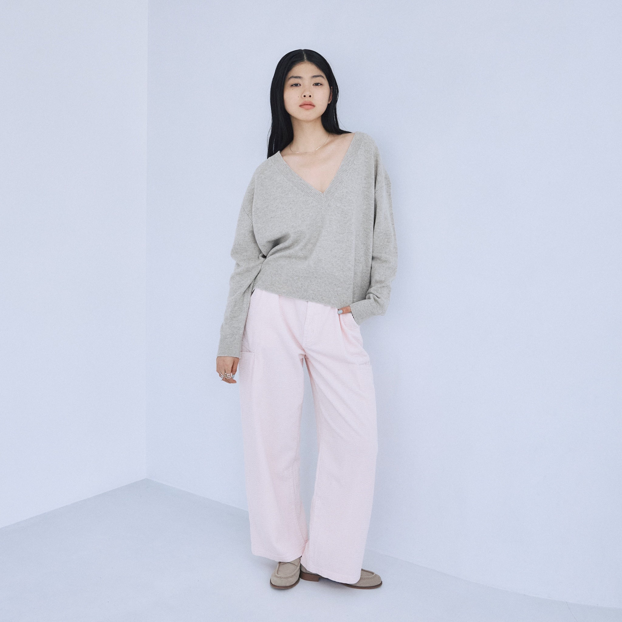 Leg pocket corduroy pants