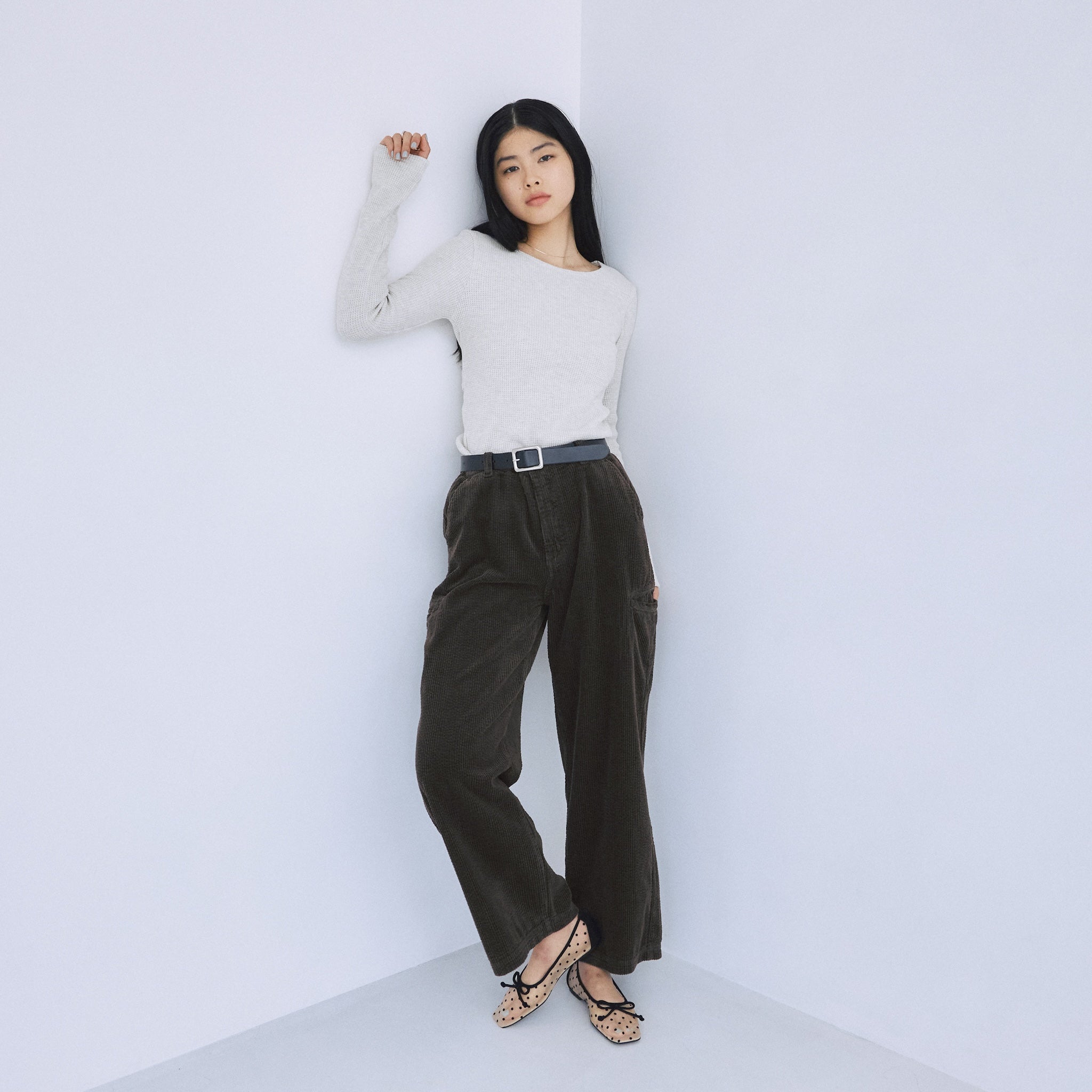Leg pocket corduroy pants
