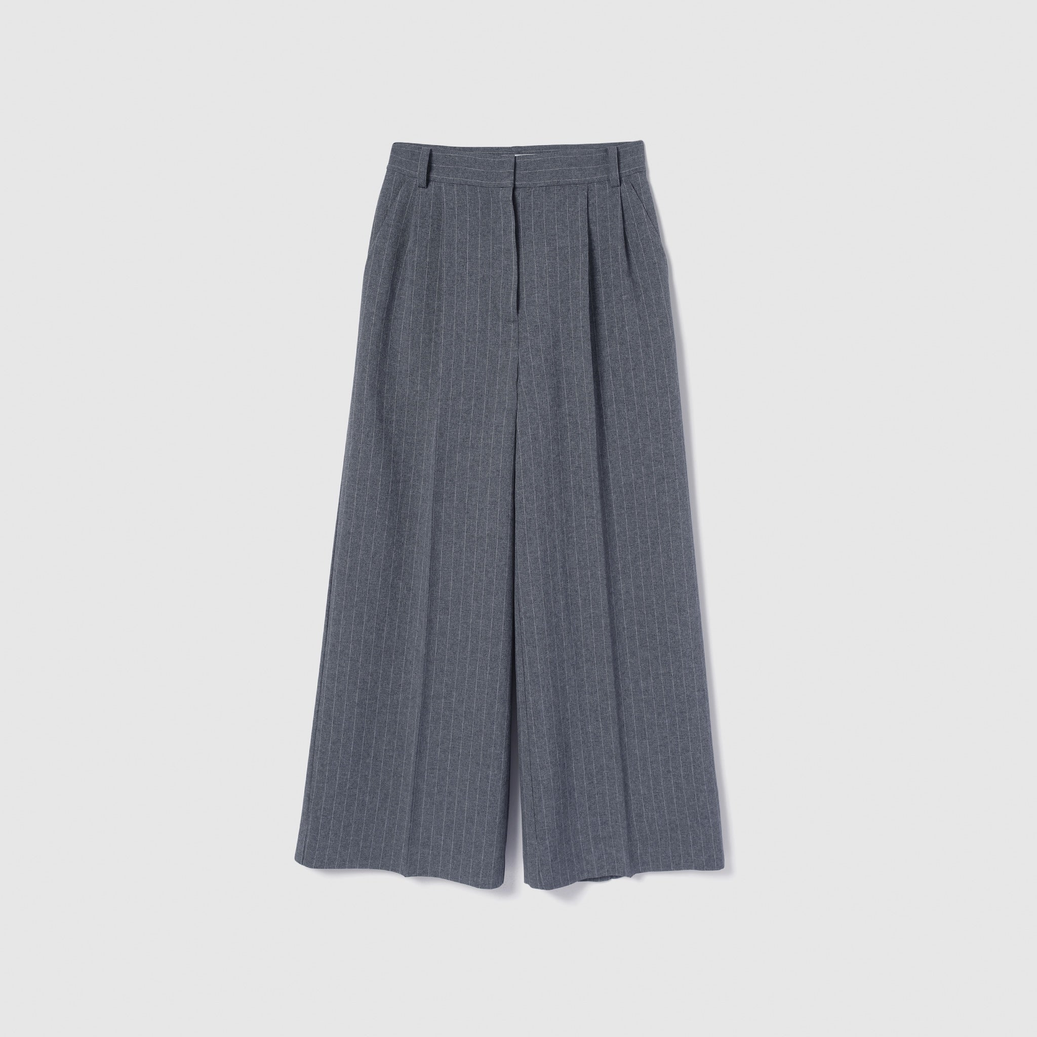 Pinstripe 2-tuck slacks