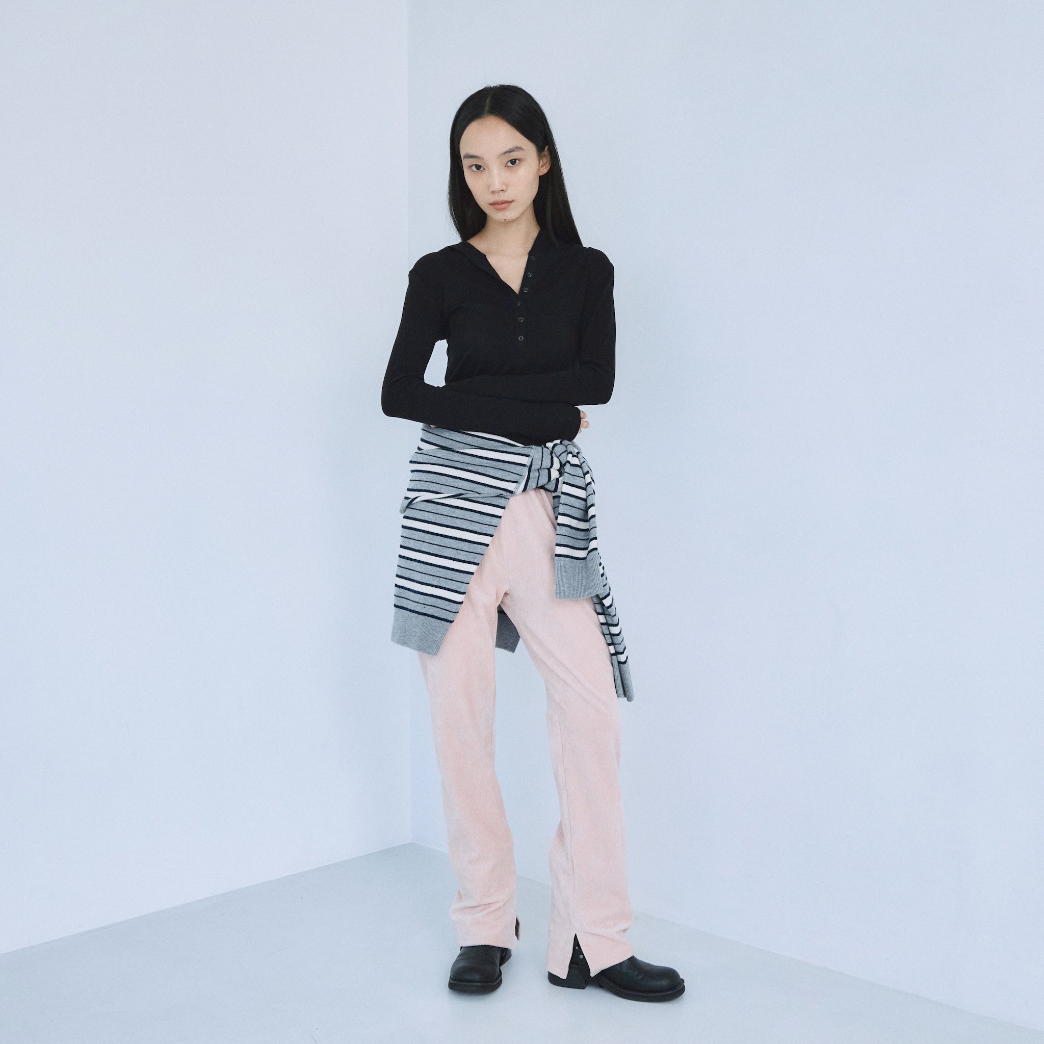 Corduroy Stretch Straight Pants