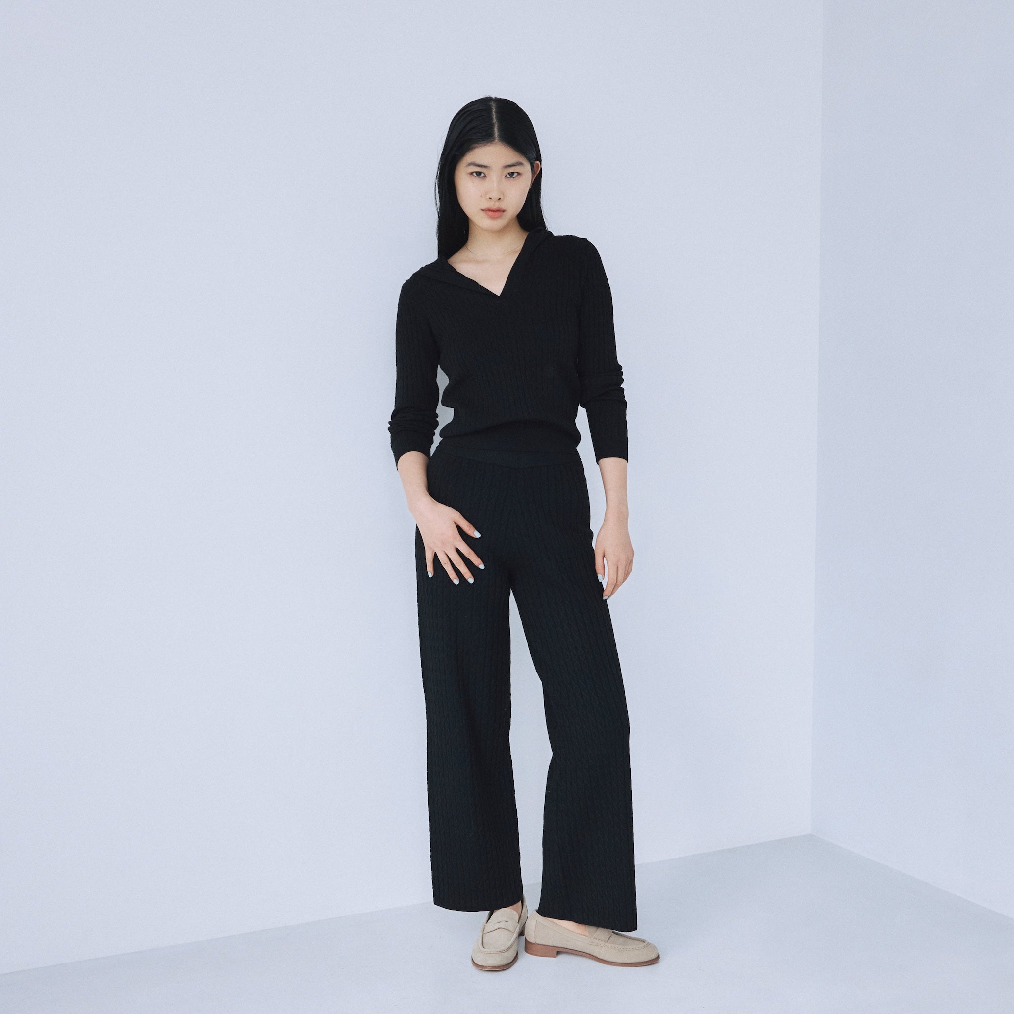 mini cable knit pants