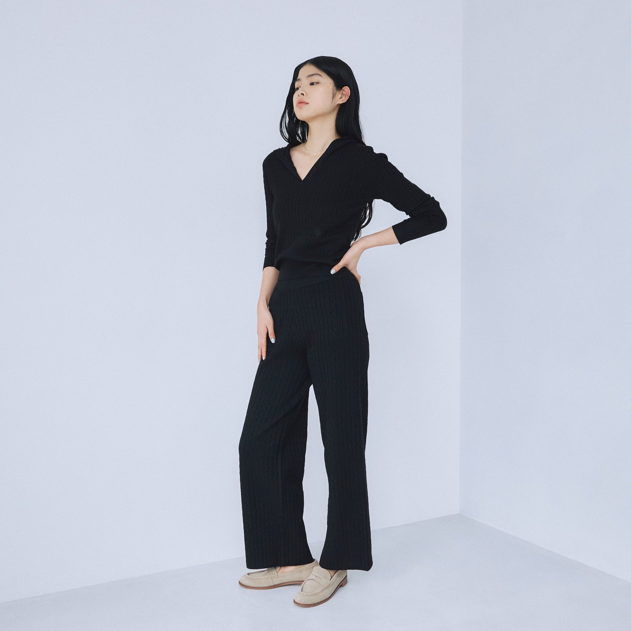 mini cable knit pants