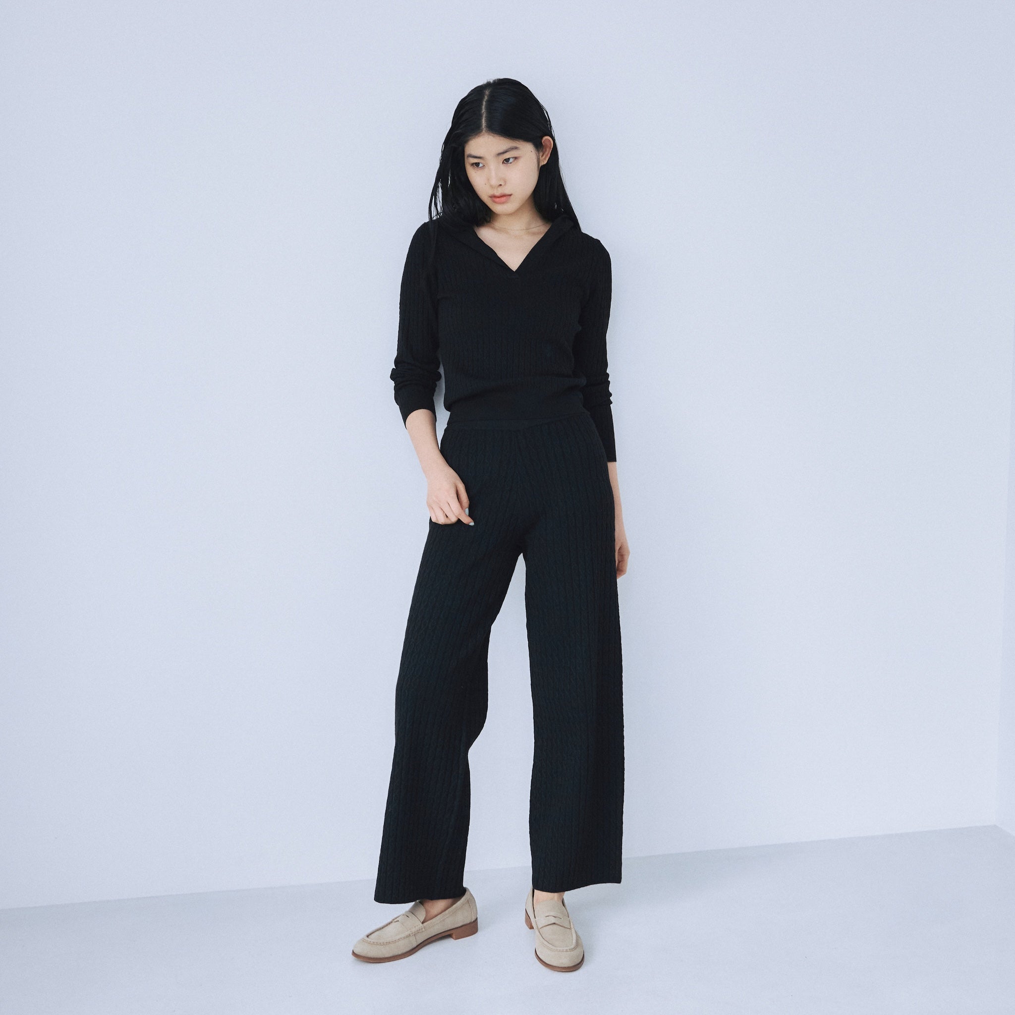 mini cable knit pants