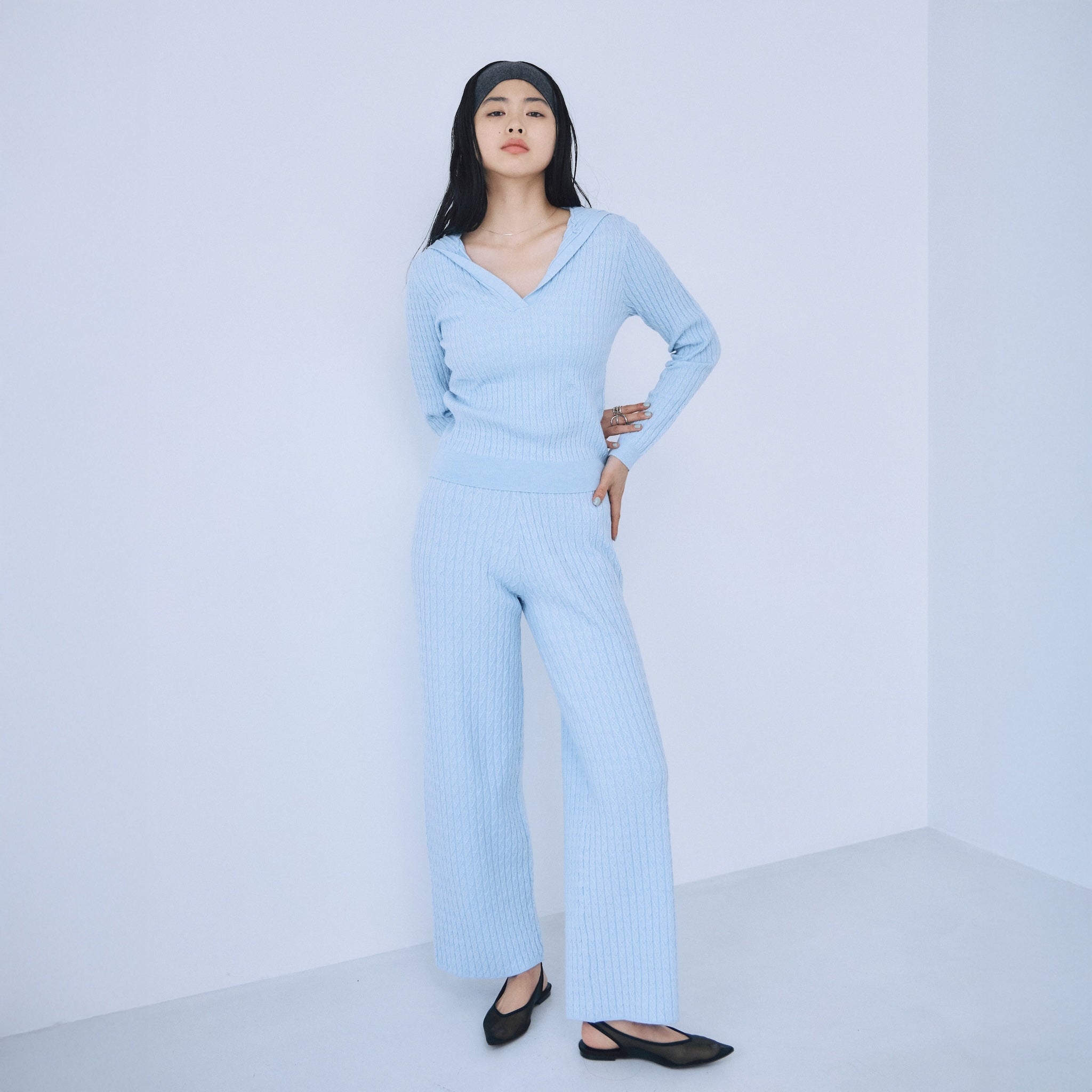 mini cable knit pants