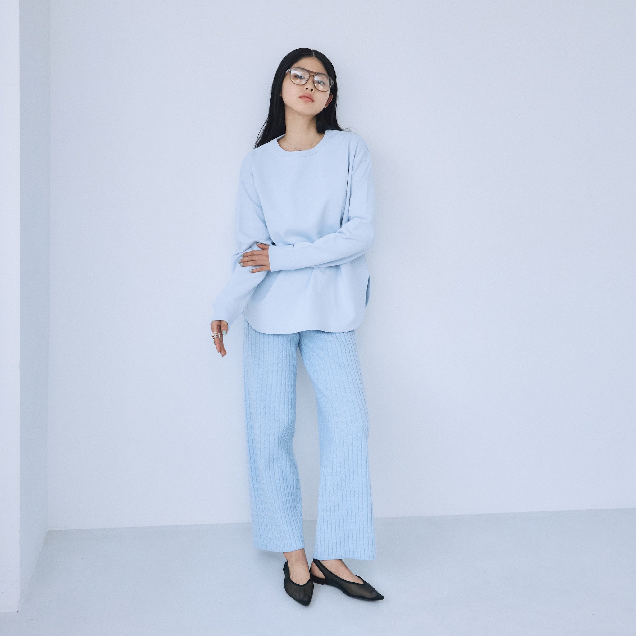 mini cable knit pants