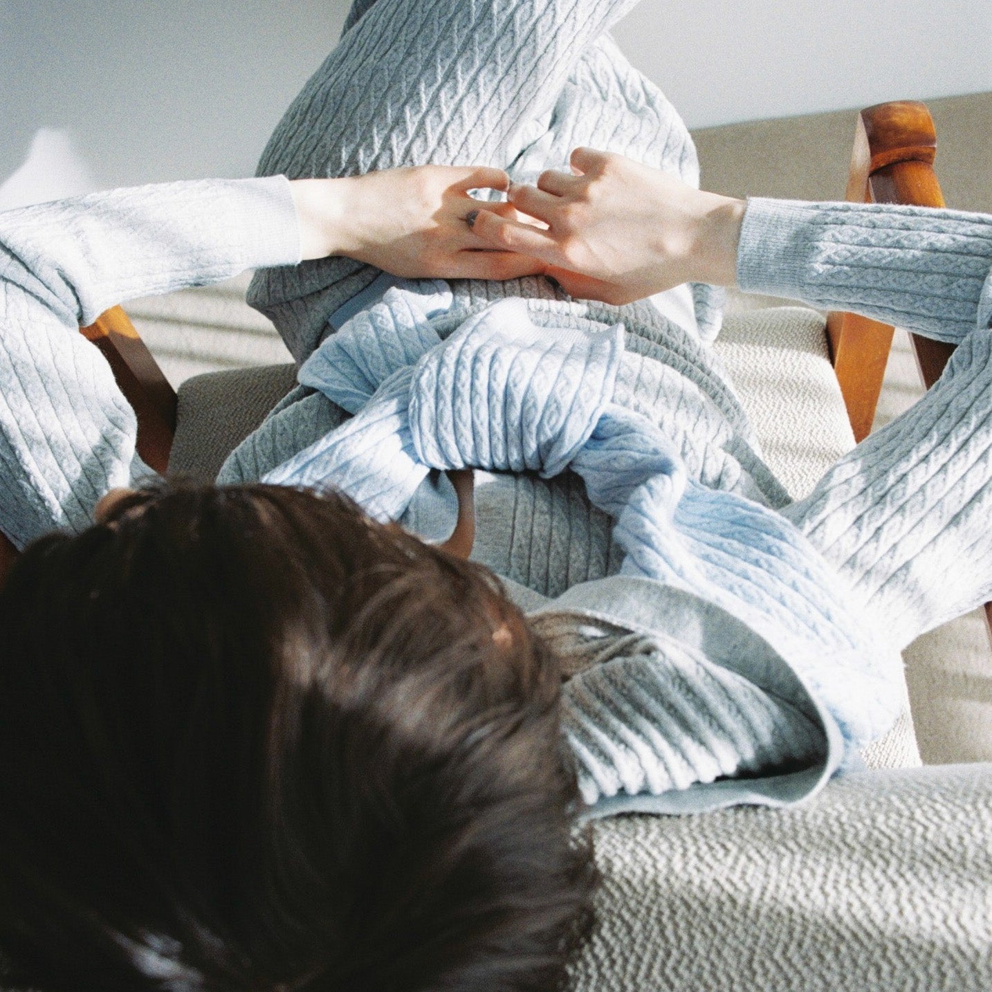 mini cable knit pants