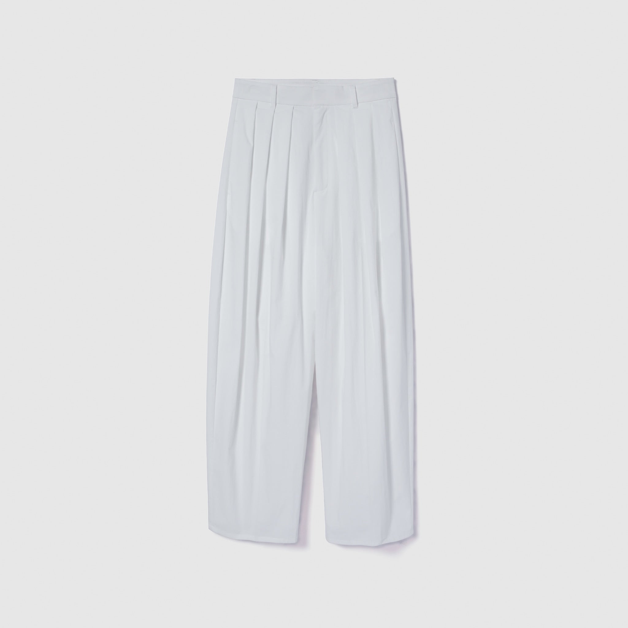 Cotton nylon 3-tuck pants