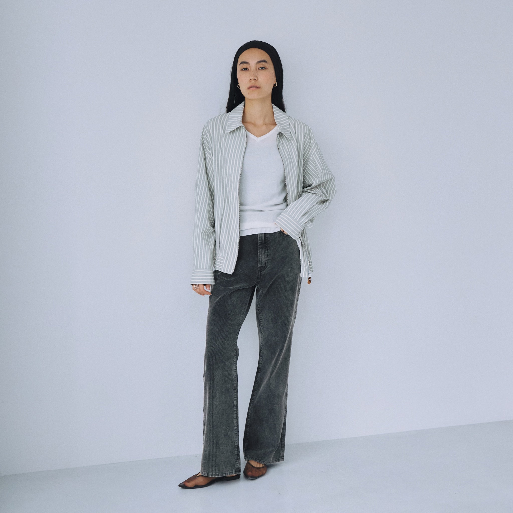 Corduroy soft flare pants