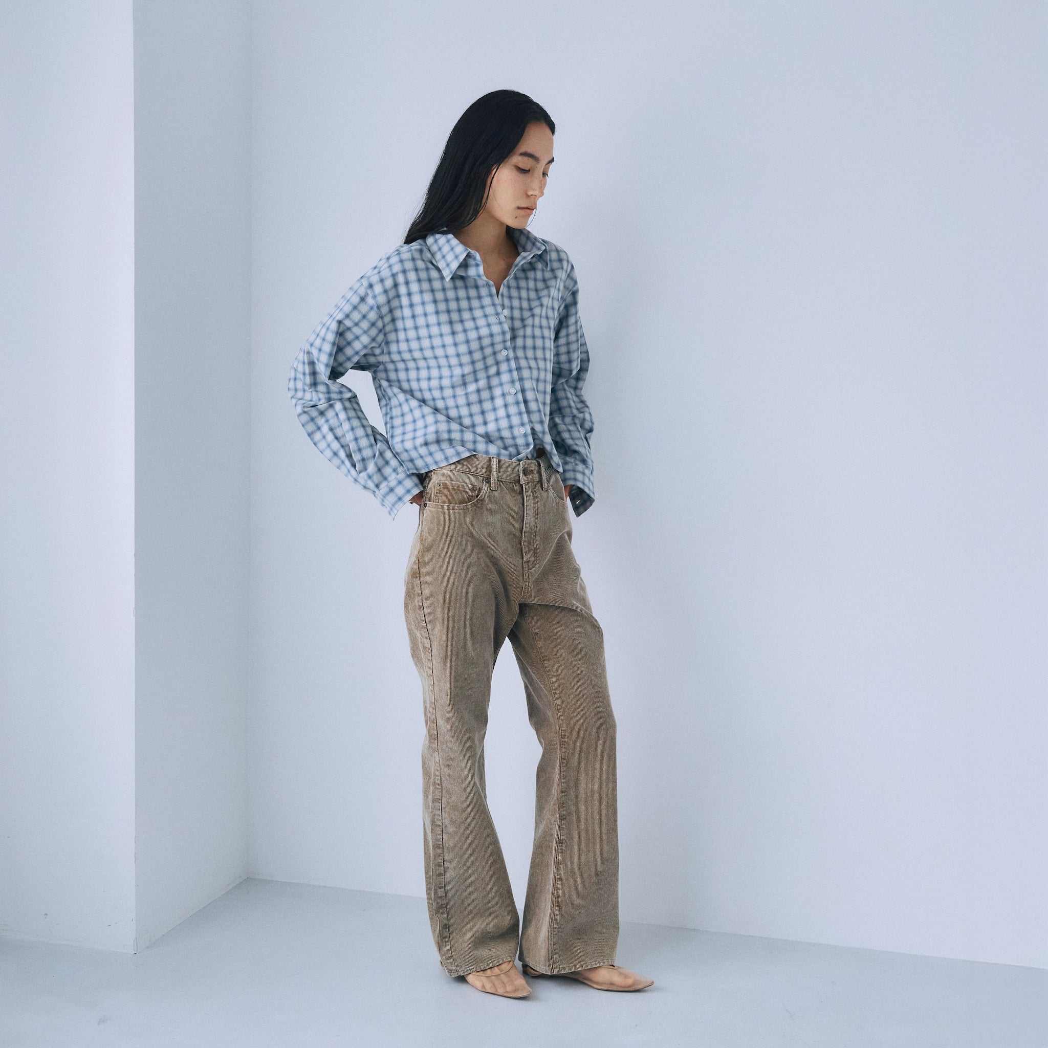 Corduroy soft flare pants