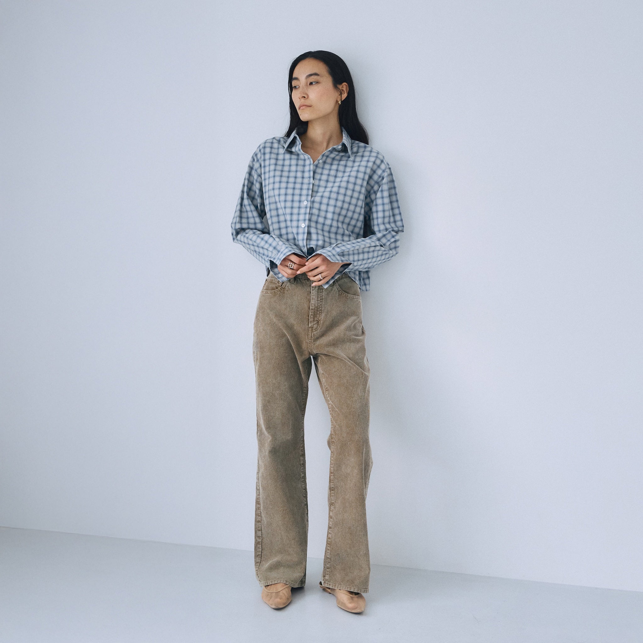 Corduroy soft flare pants