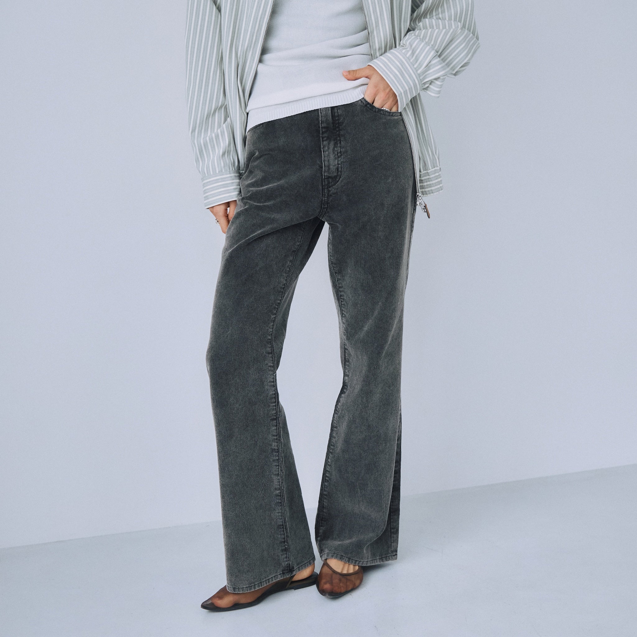 Corduroyソフトフレアパンツ