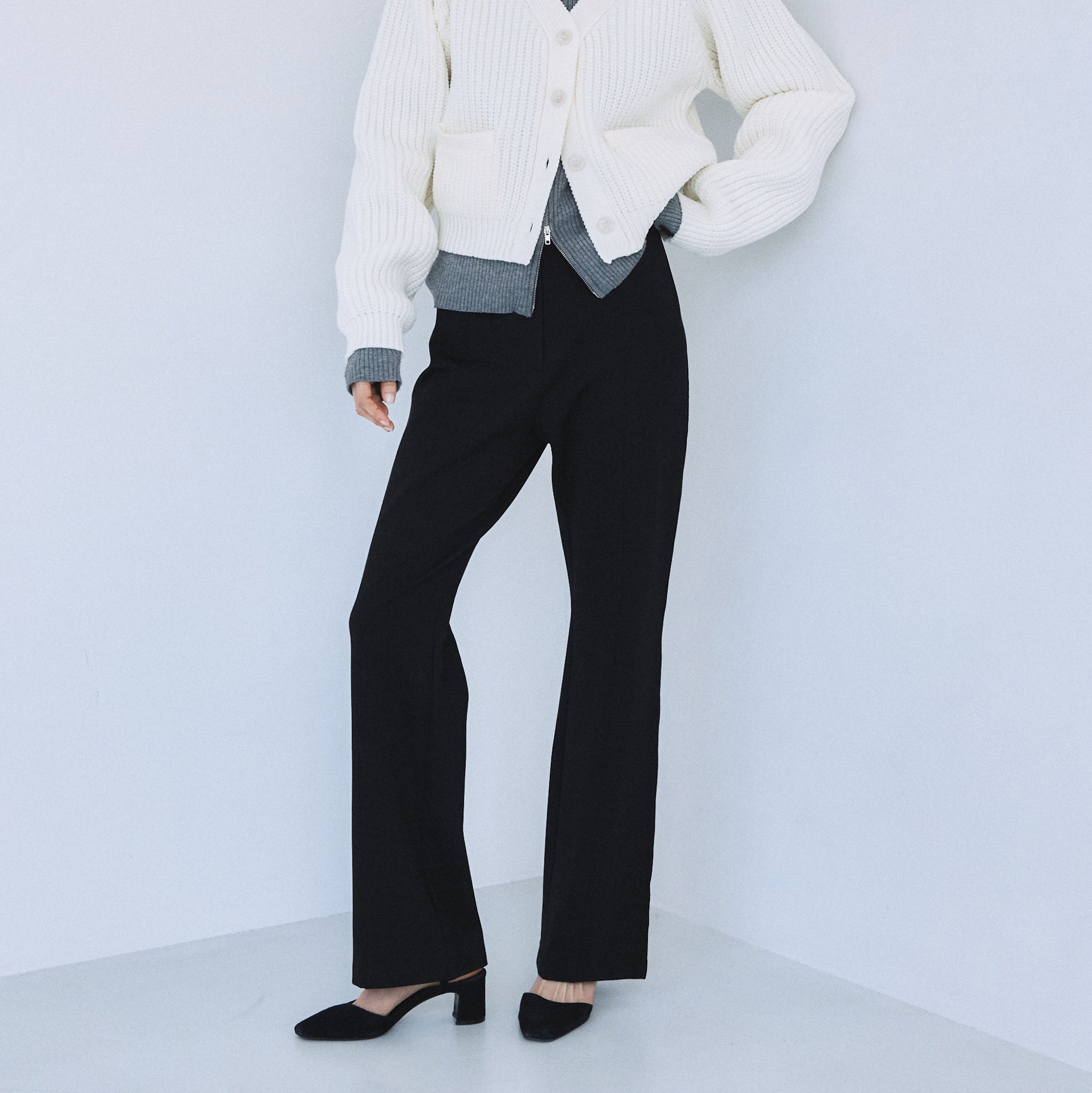 Ponte flare slim pants