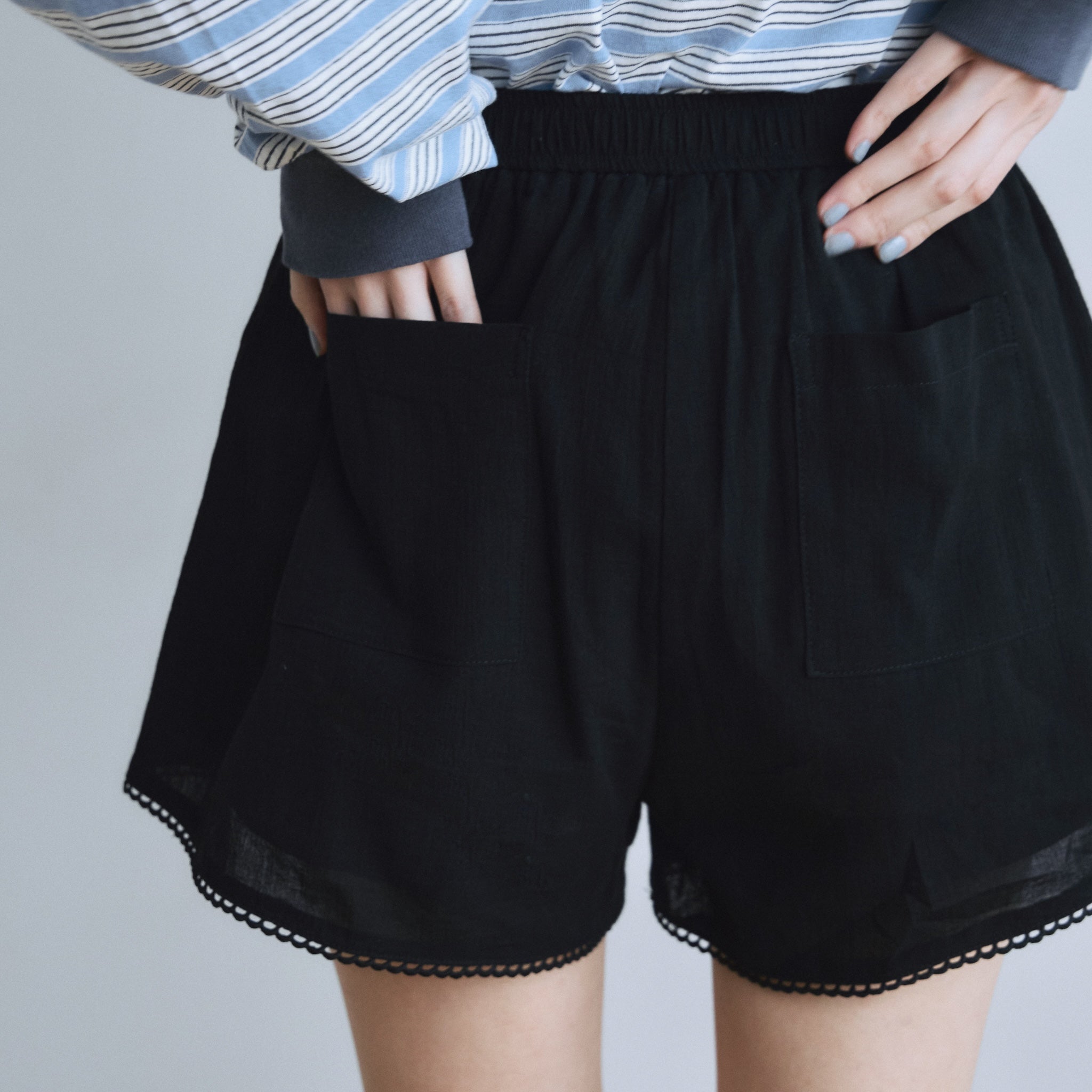 C/voile ピコレースショートパンツ