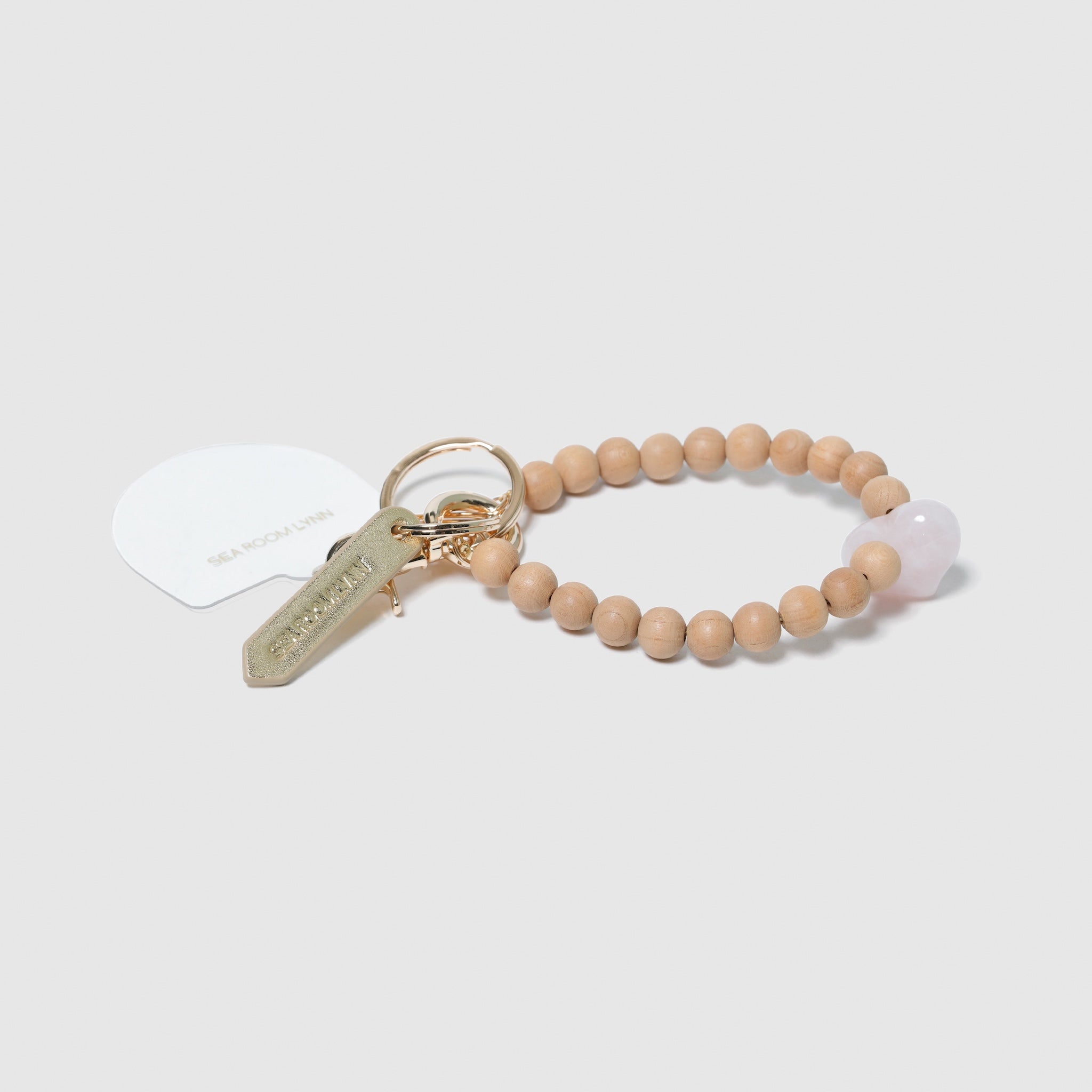 WOOD AND NATURAL STONE HAND STRAP