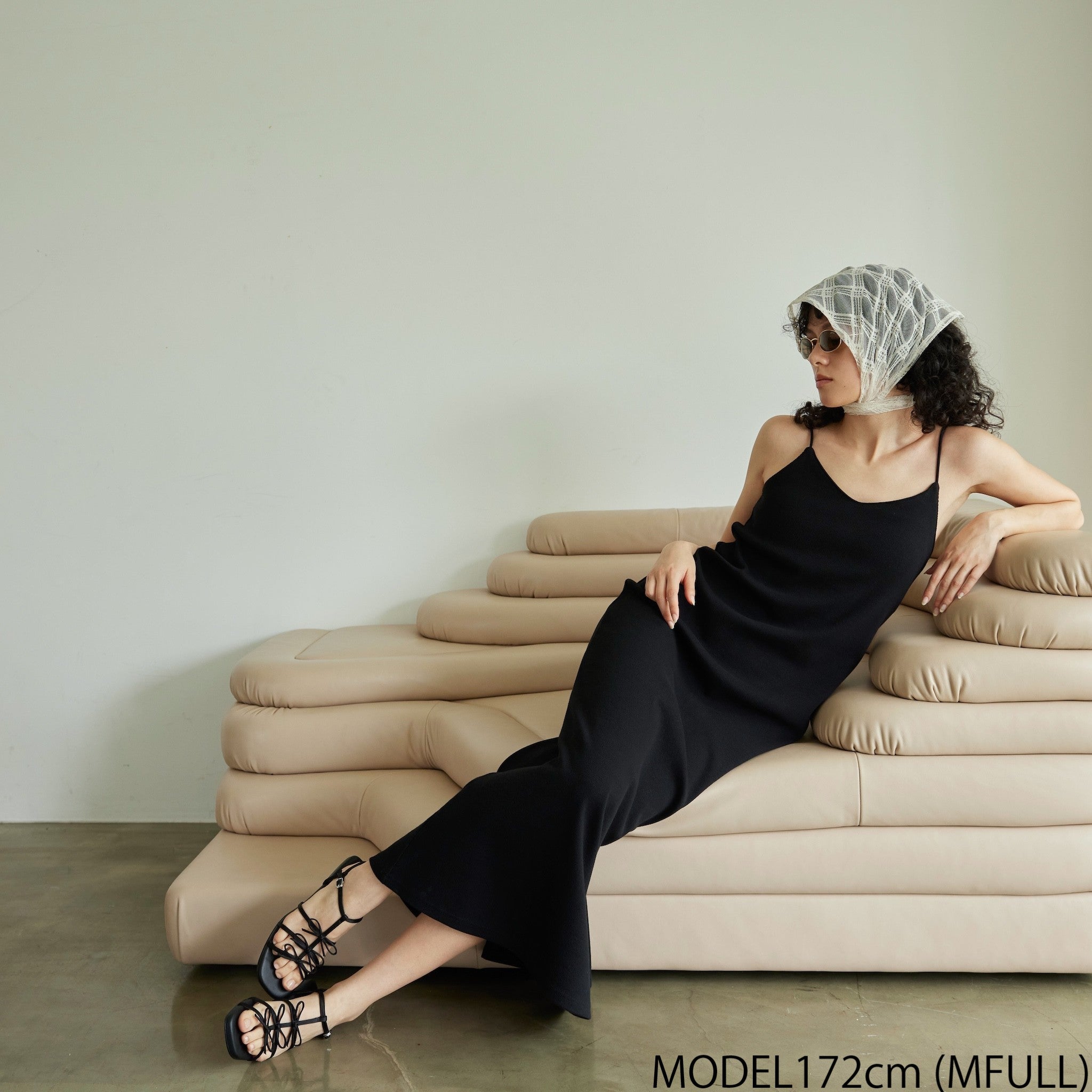 Padded RIB mermaid V-cut cami dress