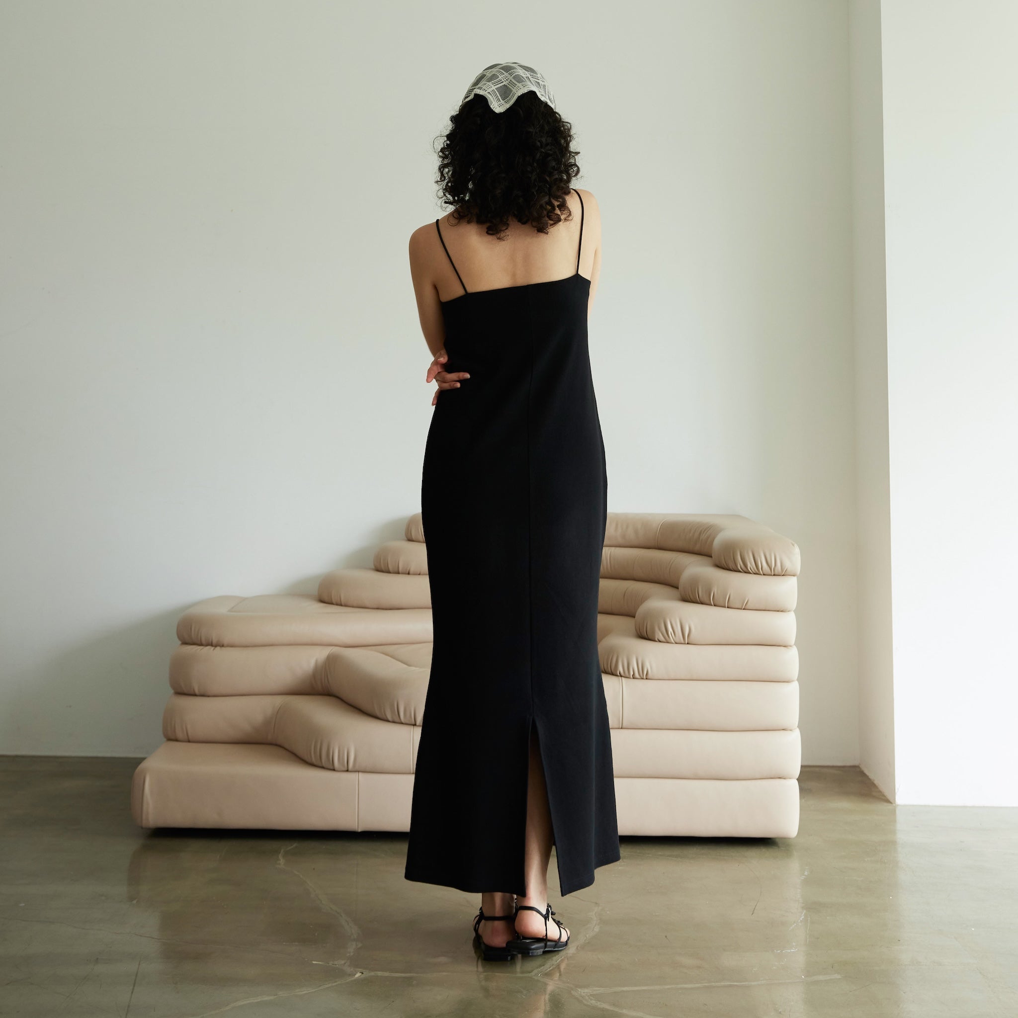 Padded RIB mermaid V-cut cami dress