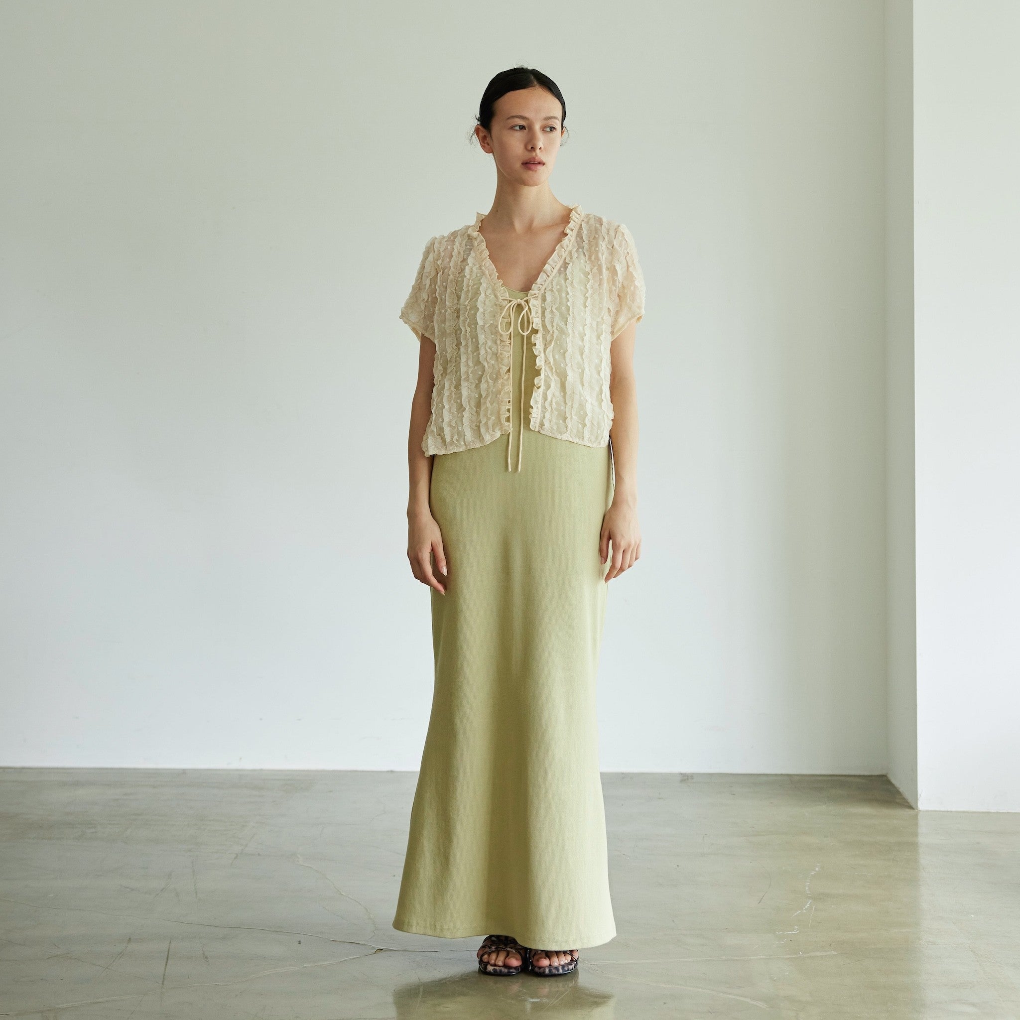 Padded RIB mermaid V-cut cami dress