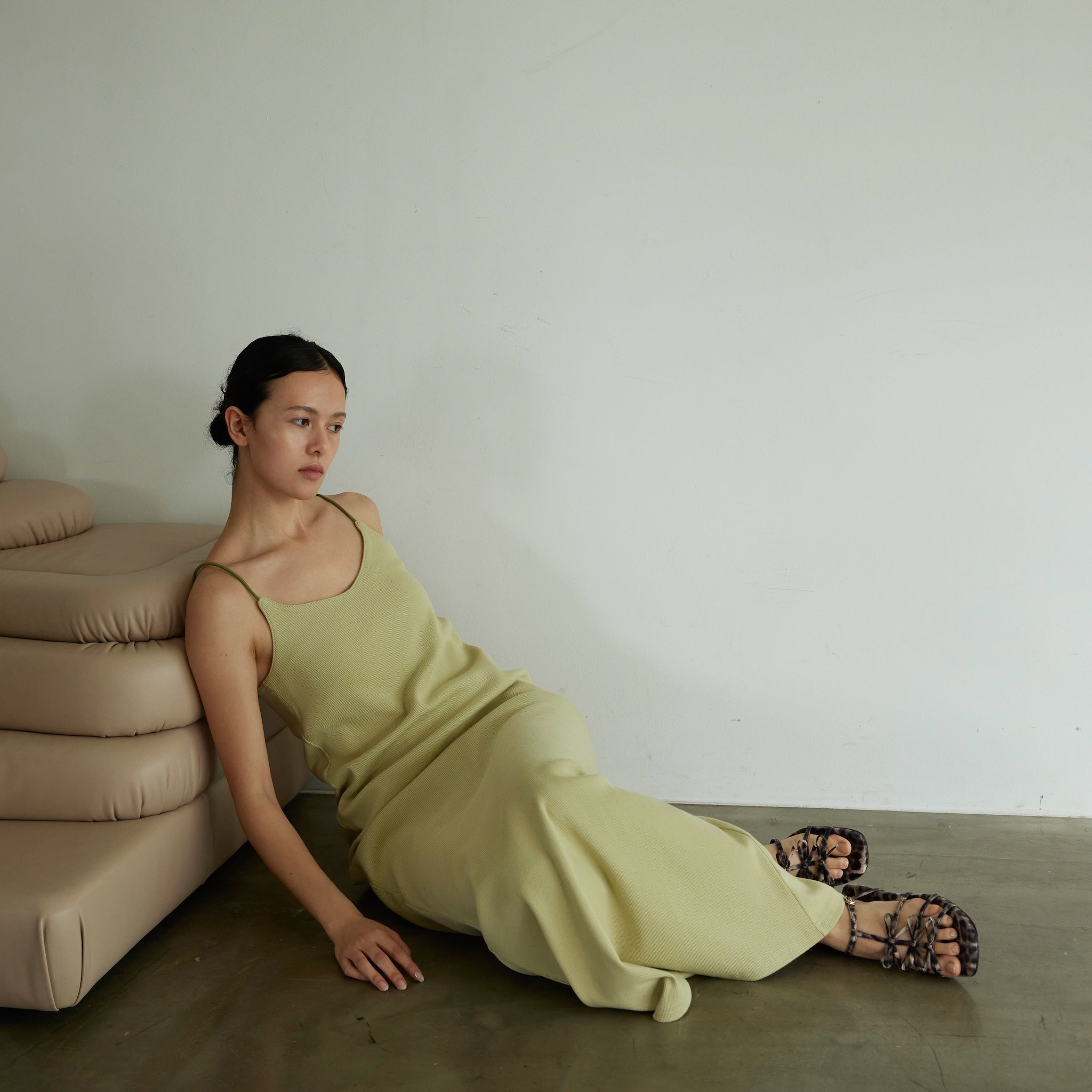 Padded RIB mermaid V-cut cami dress