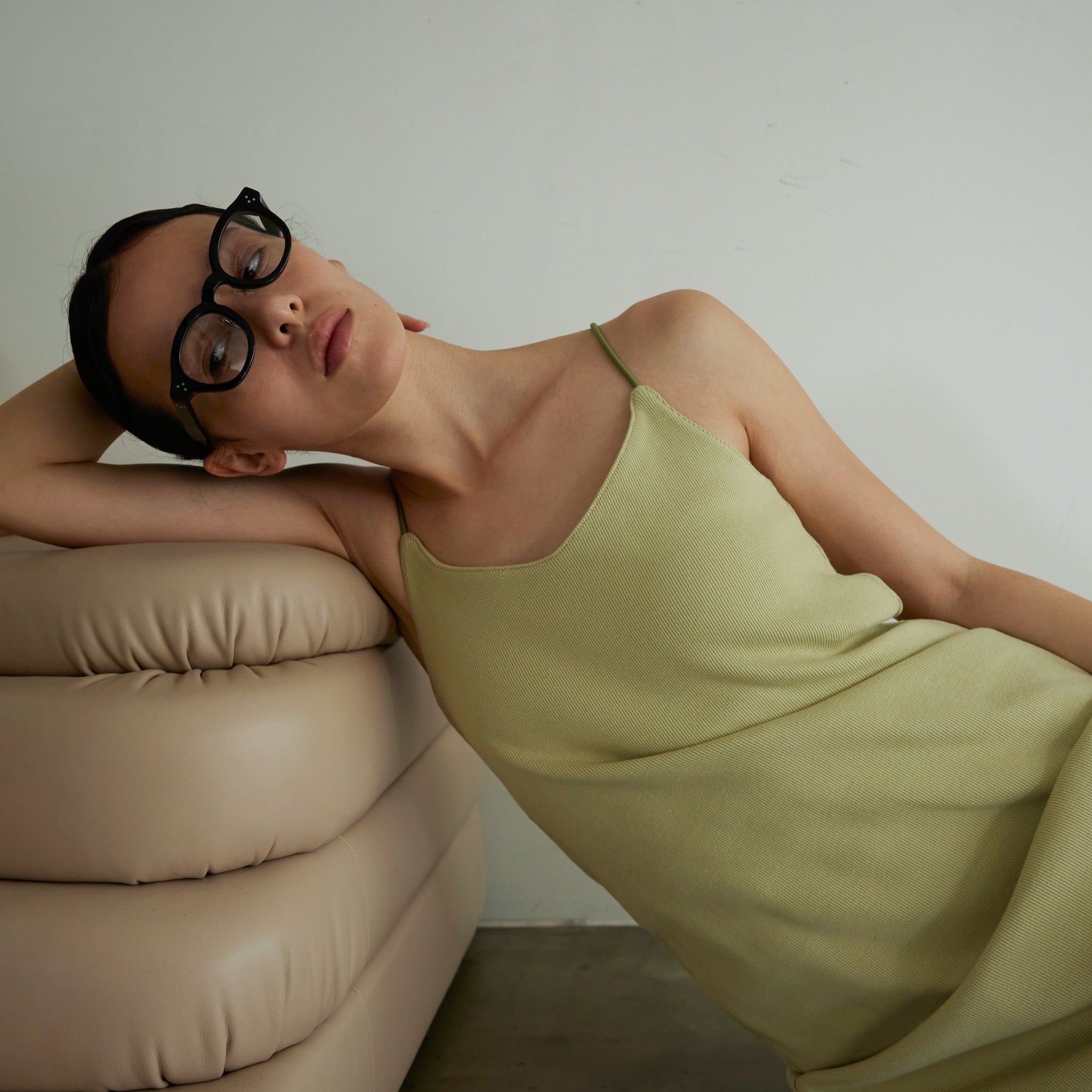 Padded RIB mermaid V-cut cami dress