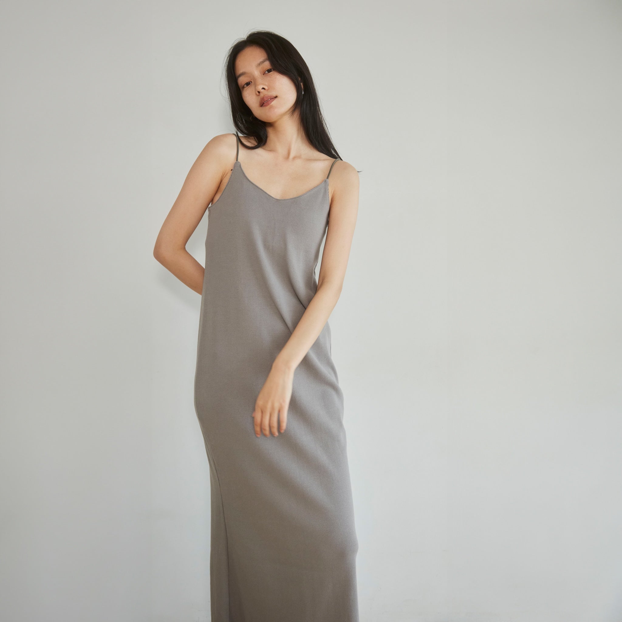 Padded RIB mermaid V-cut cami dress