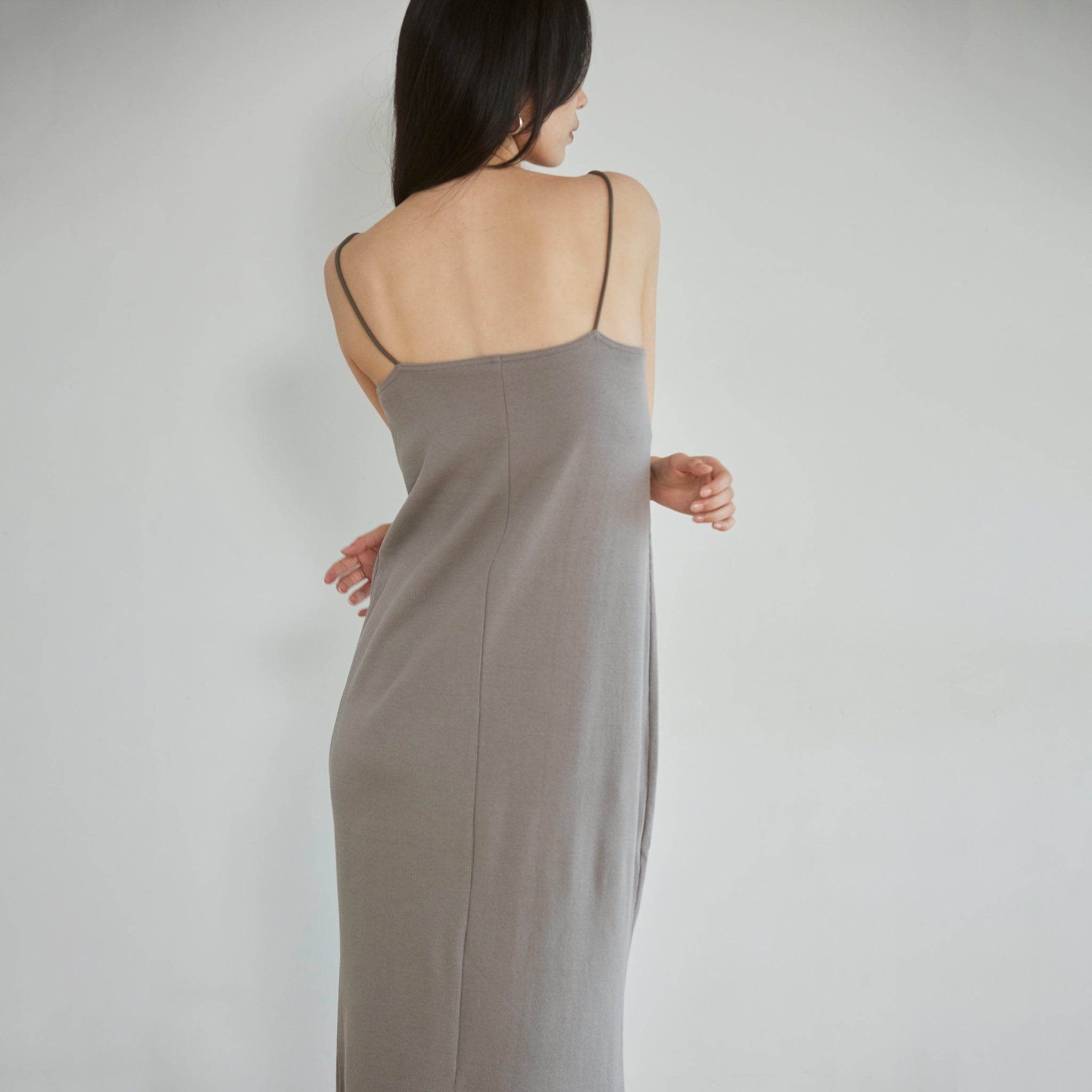 Padded RIB mermaid V-cut cami dress