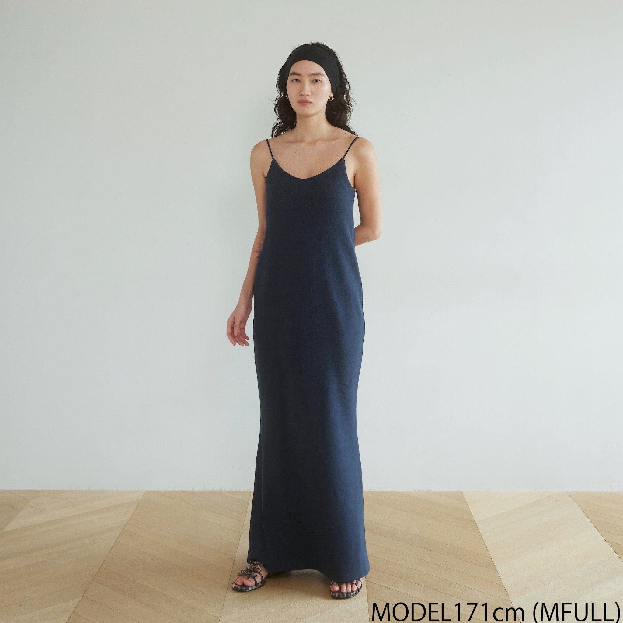 Padded RIB mermaid V-cut cami dress