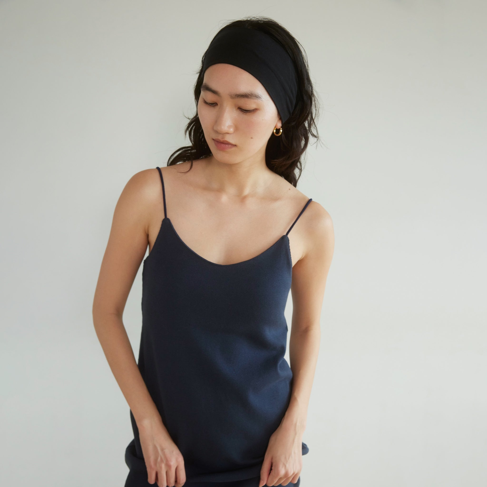 Padded RIB mermaid V-cut cami dress