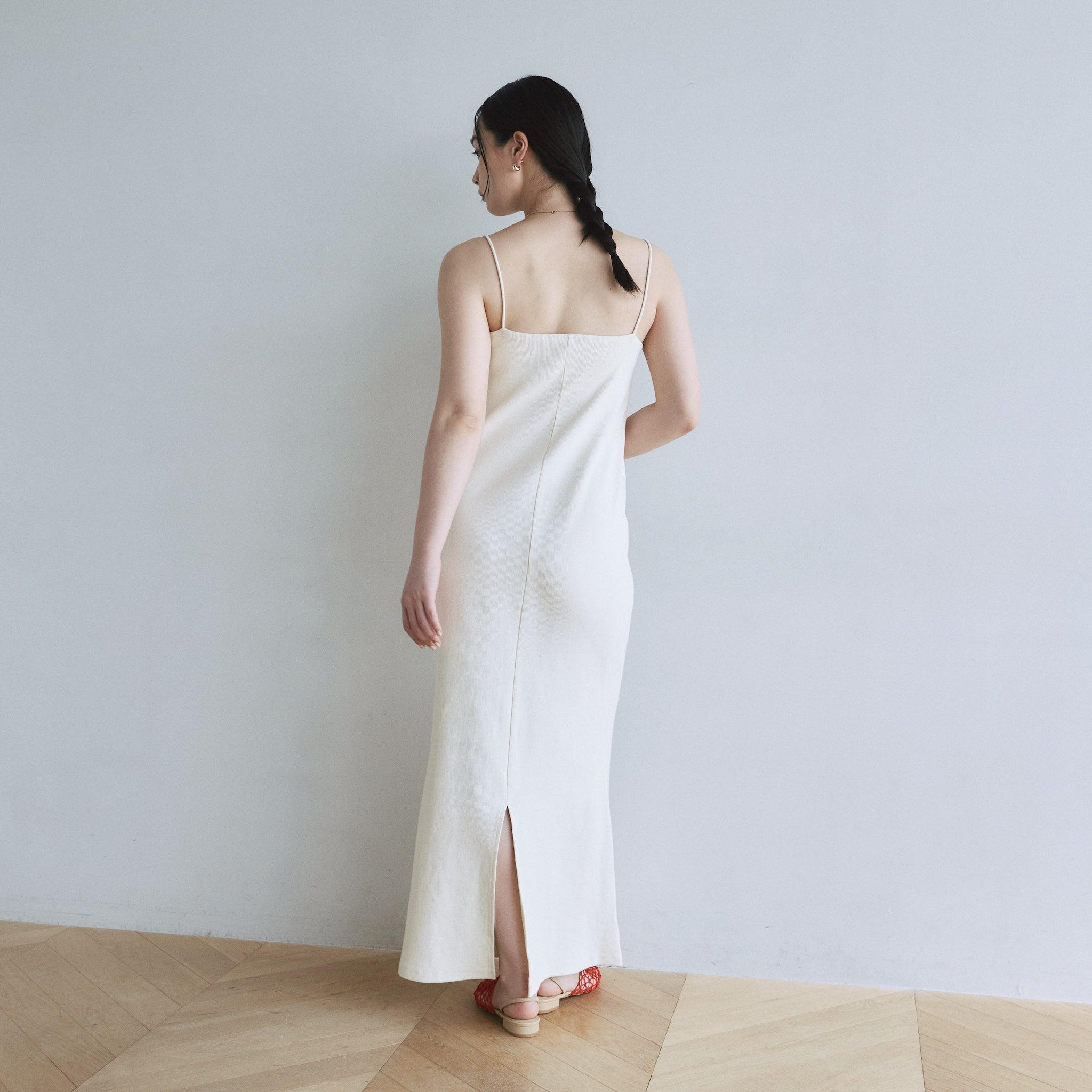 Padded RIB mermaid V-cut cami dress