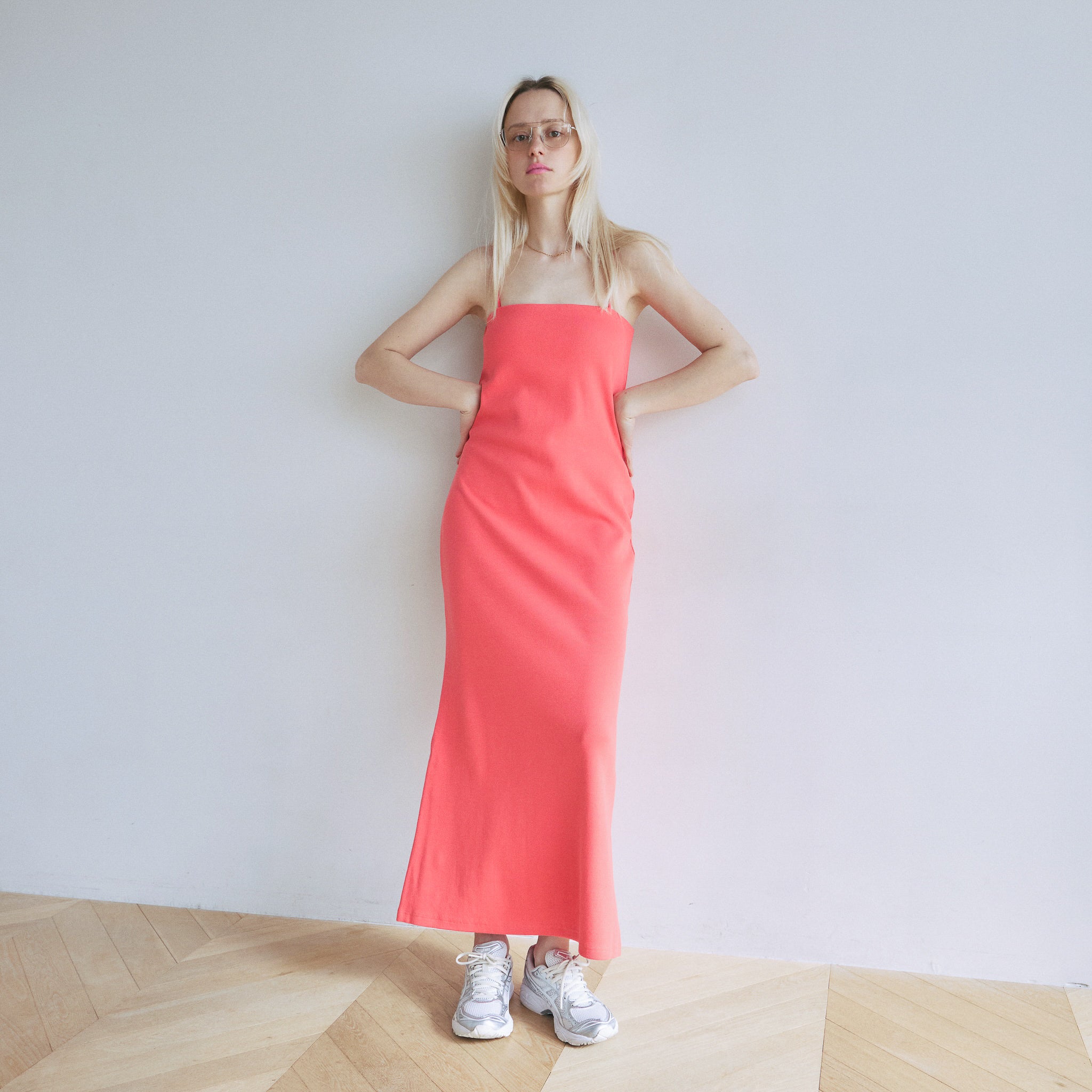 Padded RIB mermaid line dress