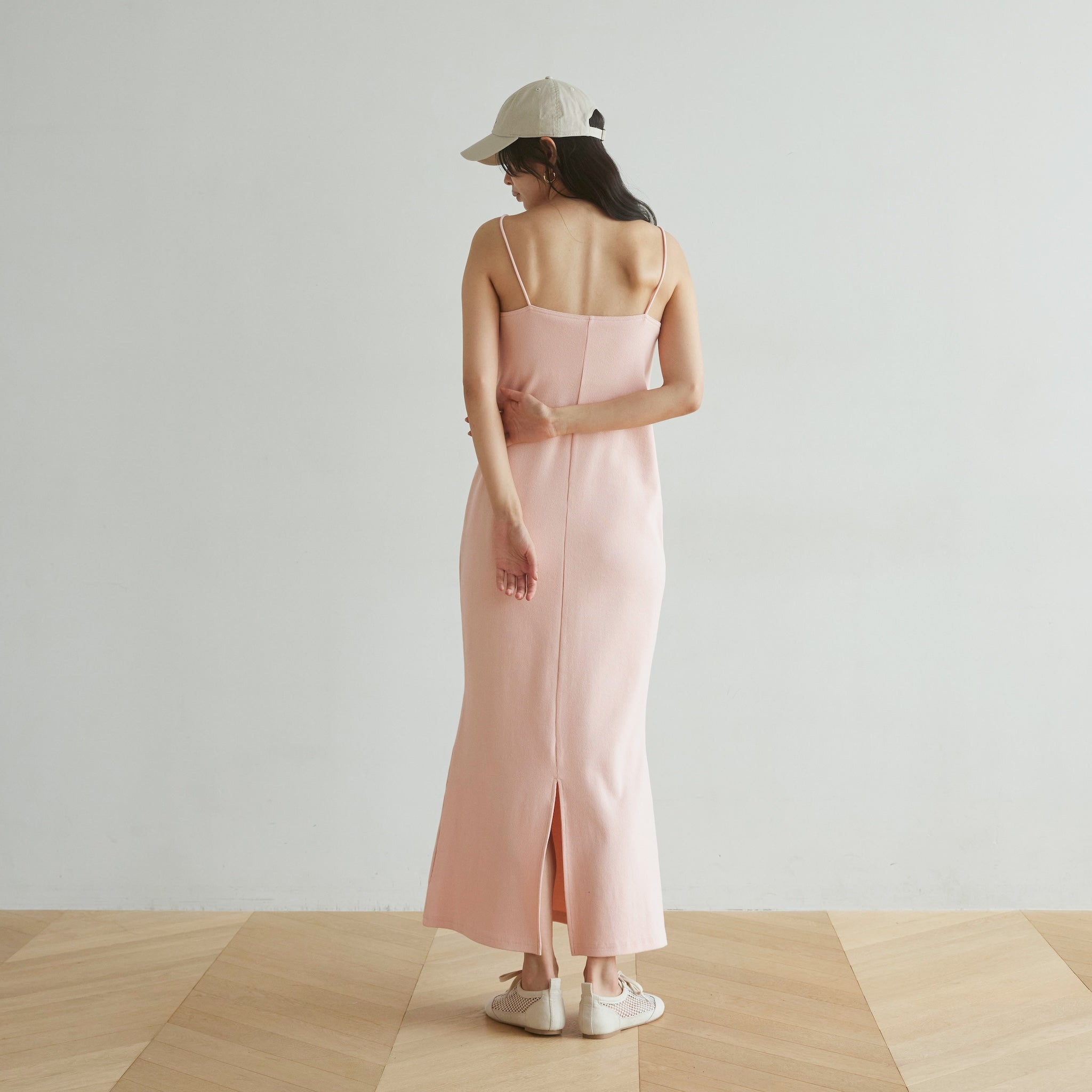 Padded RIB mermaid V-cut cami dress