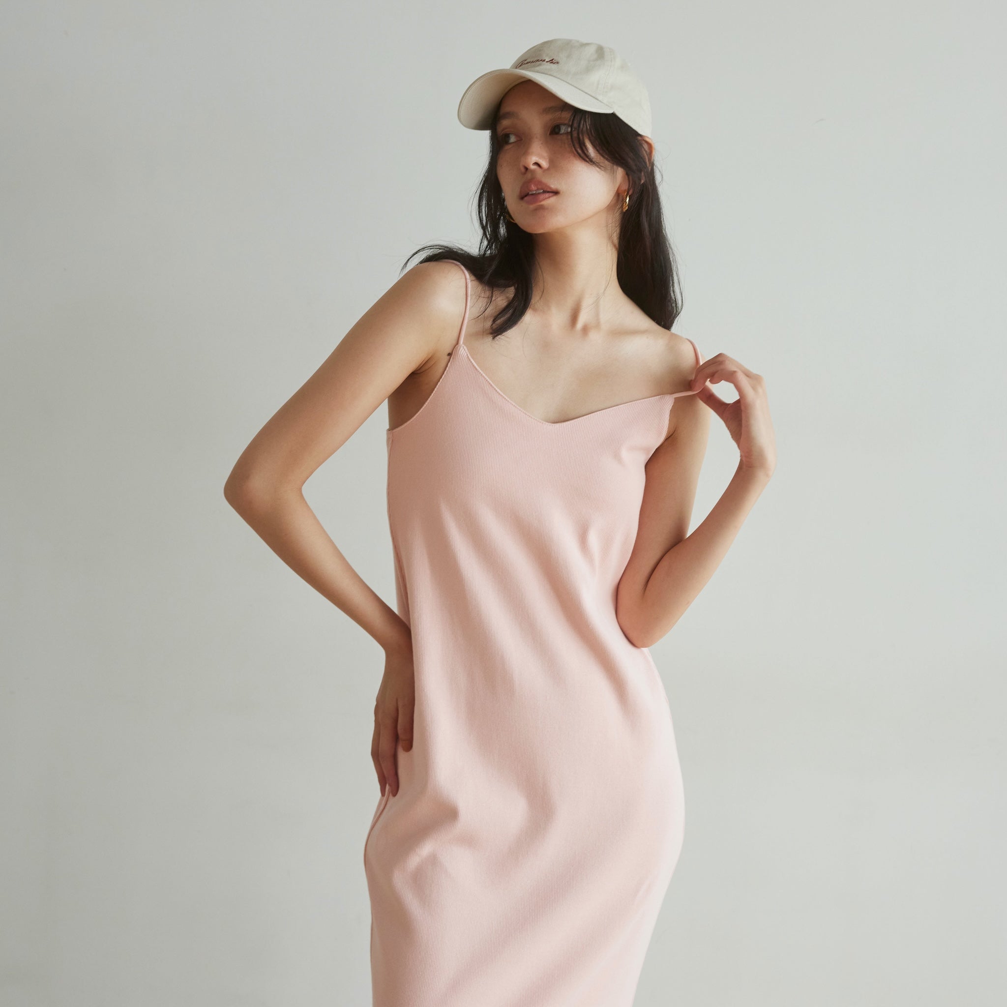 Padded RIB mermaid V-cut cami dress