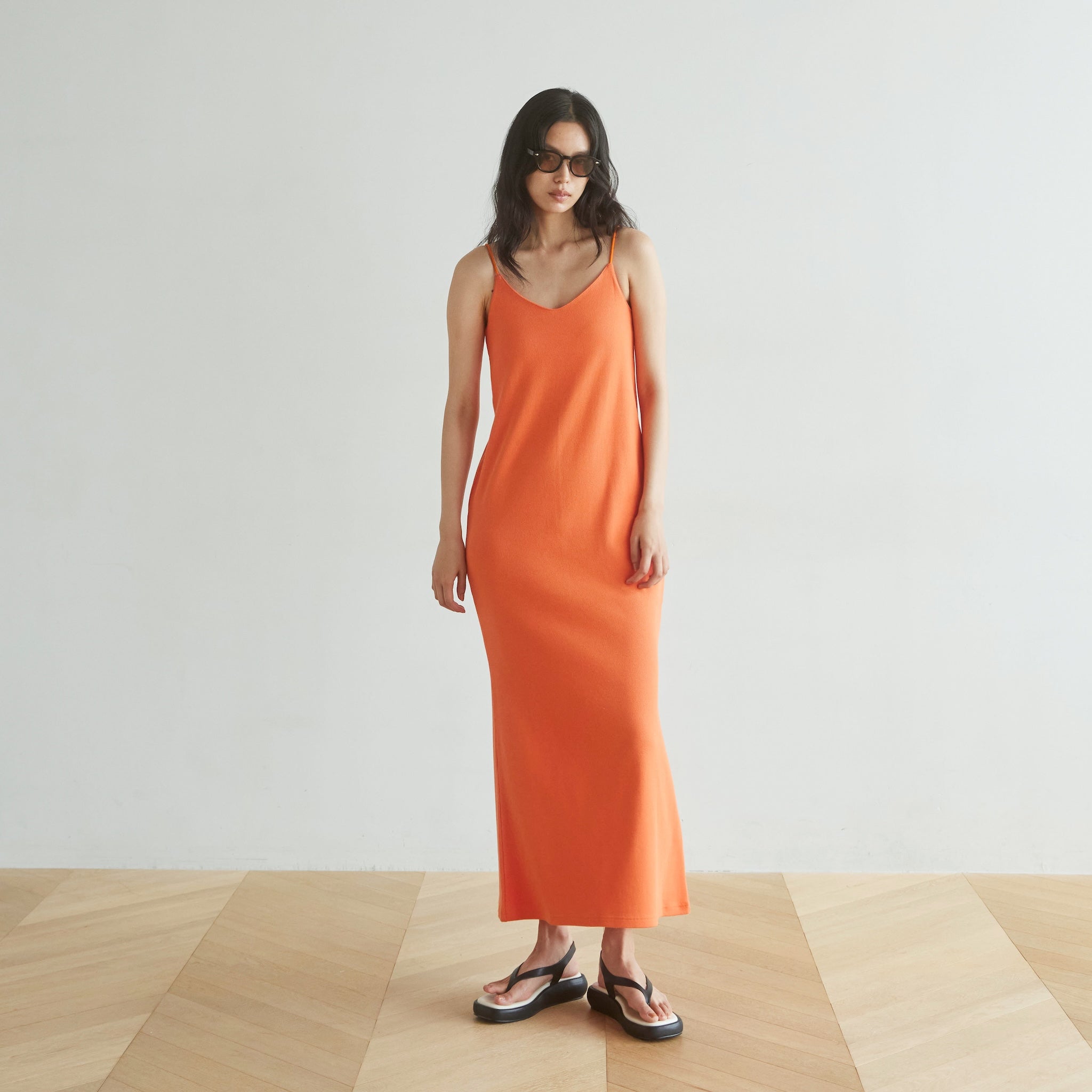 Padded RIB mermaid V-cut cami dress