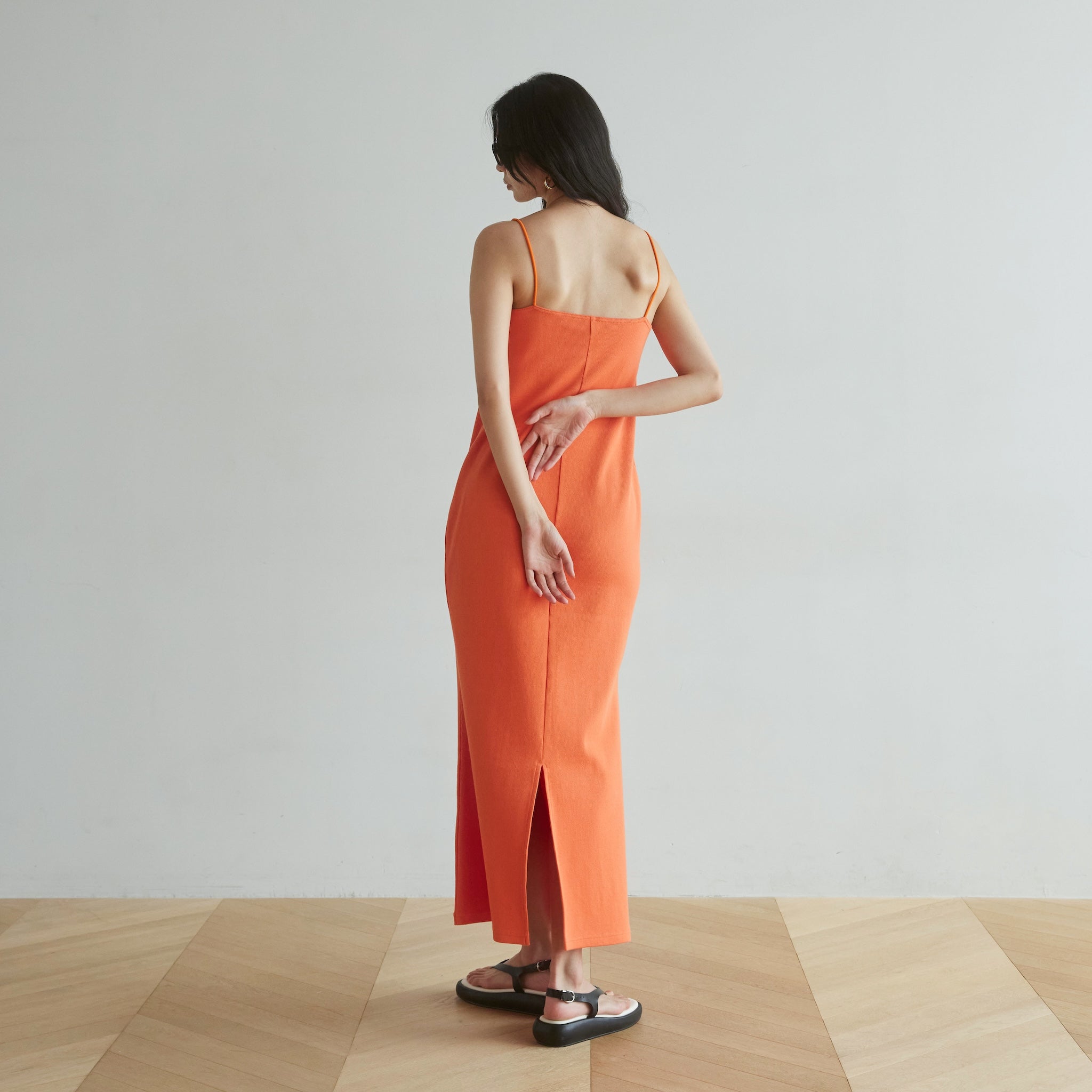 Padded RIB mermaid V-cut cami dress