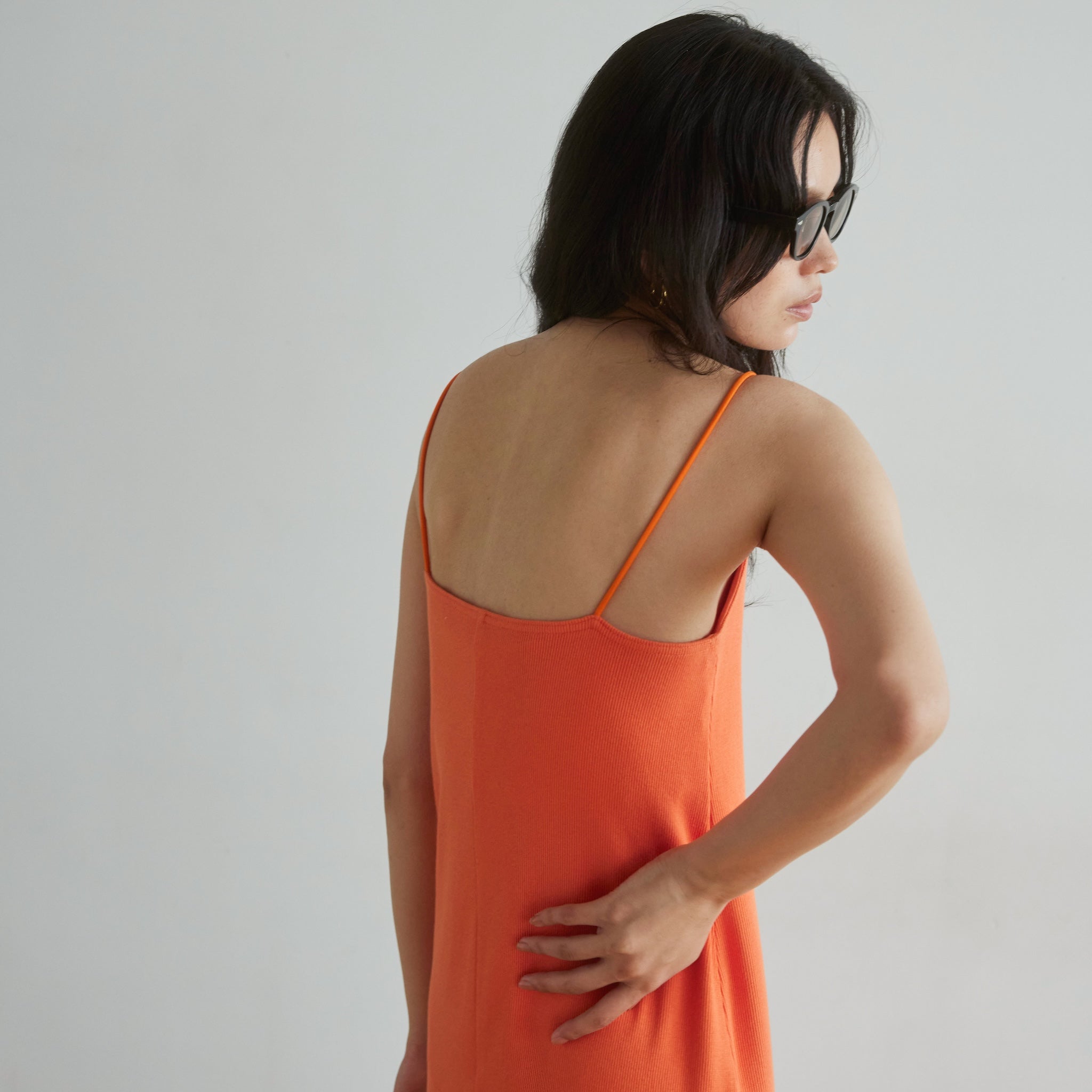 Padded RIB mermaid V-cut cami dress