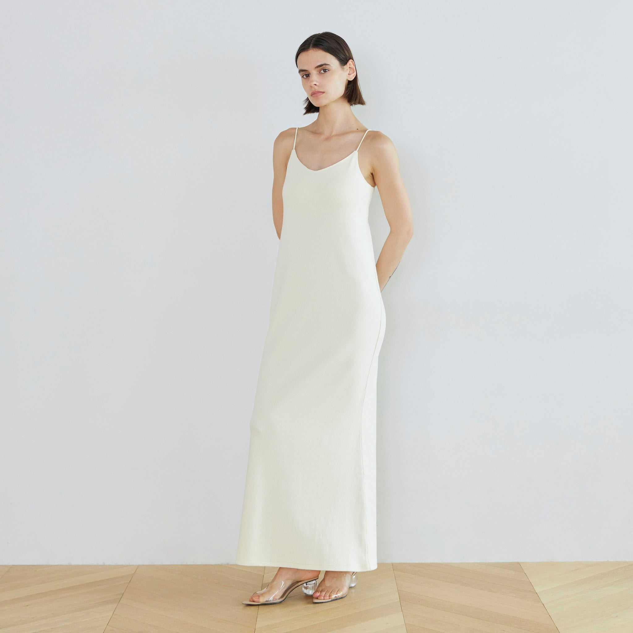 Padded RIB mermaid V-cut cami dress