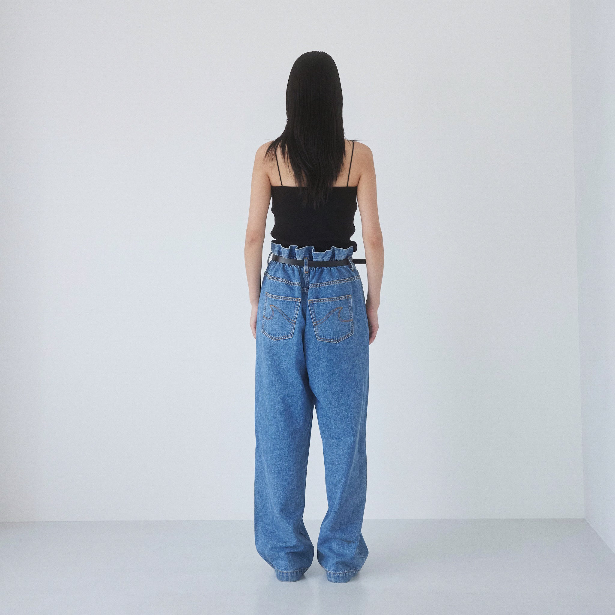 Over-waist wide denim SRN05
