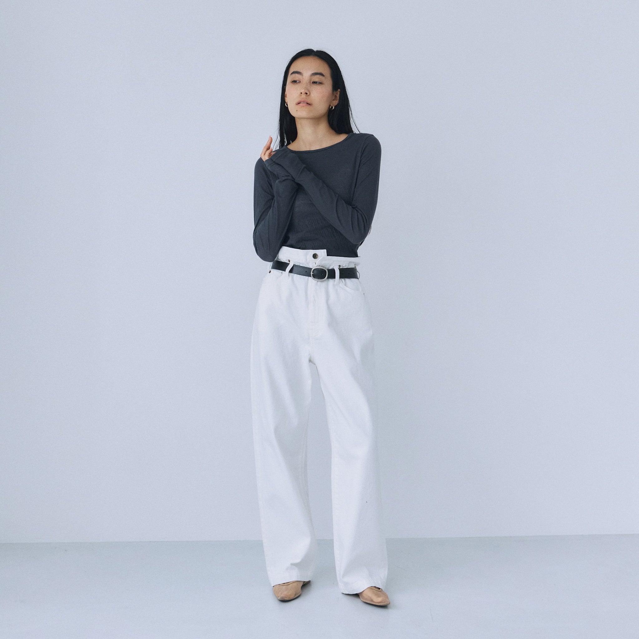 オーバーウエストワイドデニム SRN05